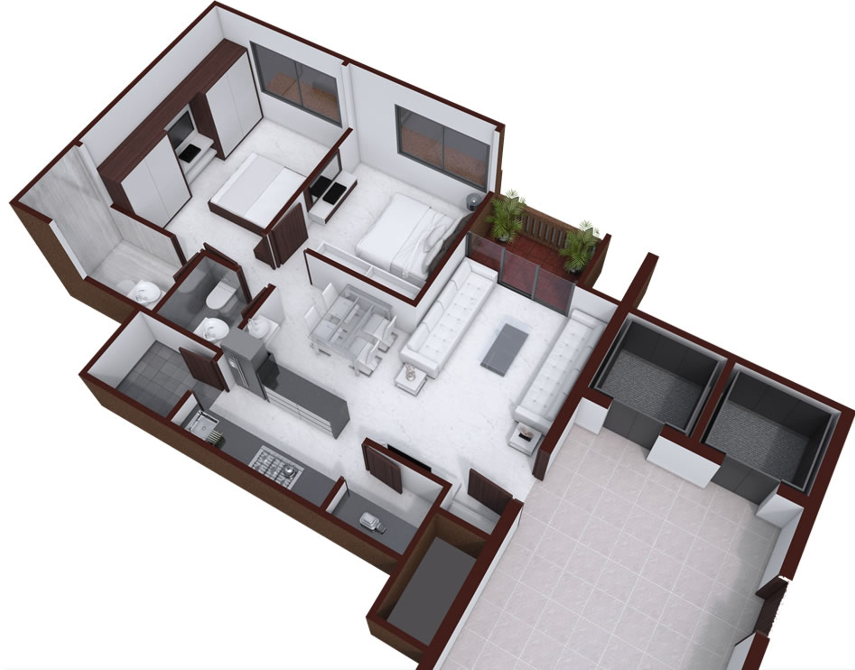3DFloorPlan of Rushabhdev Sharan Circle Homes Tower A to F