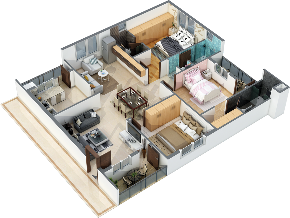 3DFloorPlan of Anuradha Siri Jewel