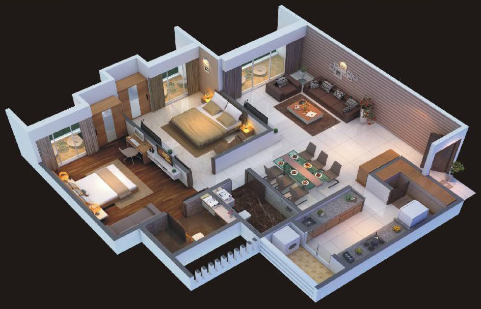 3DFloorPlan of SSG Shivraj Residency