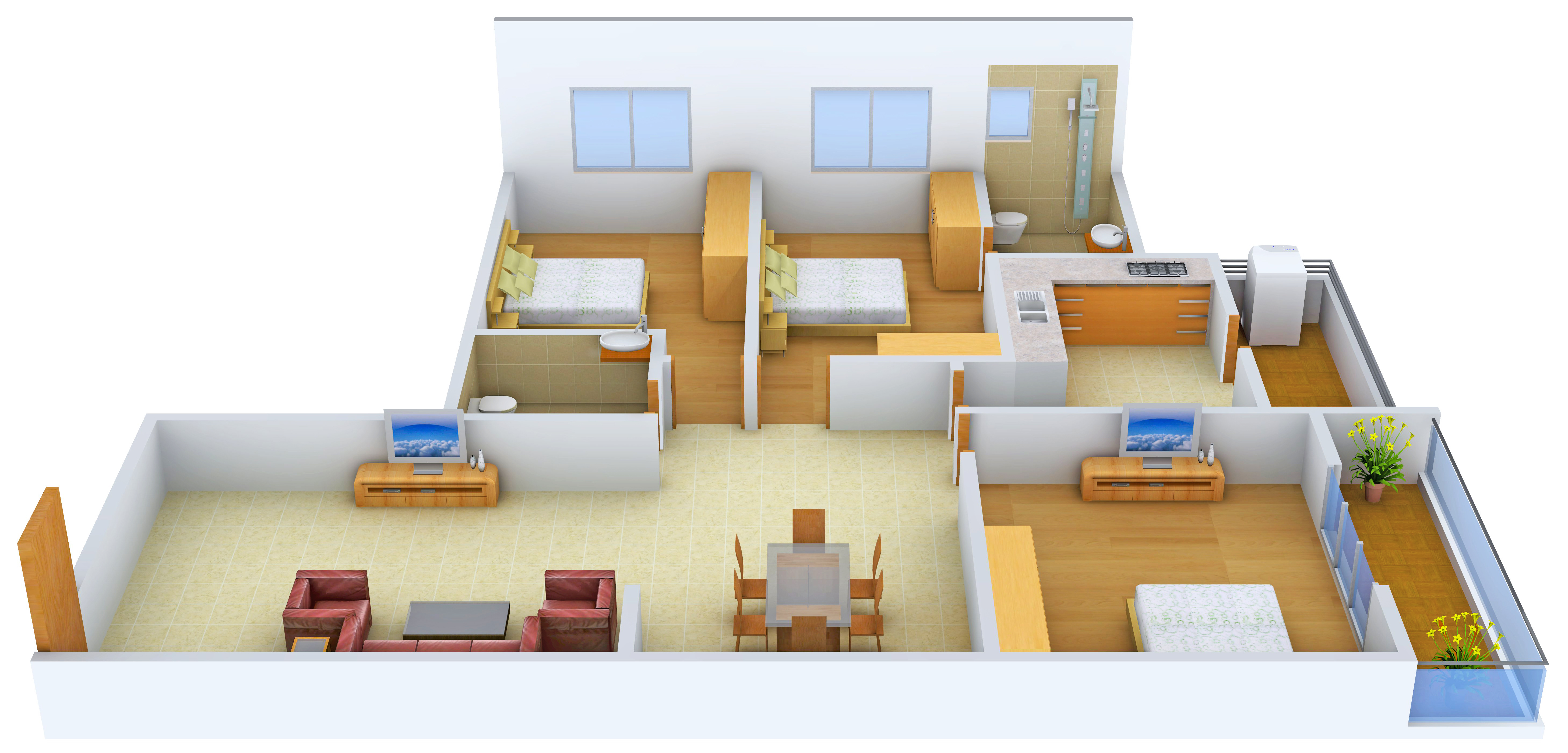 3DFloorPlan of Hexa Sunflower
