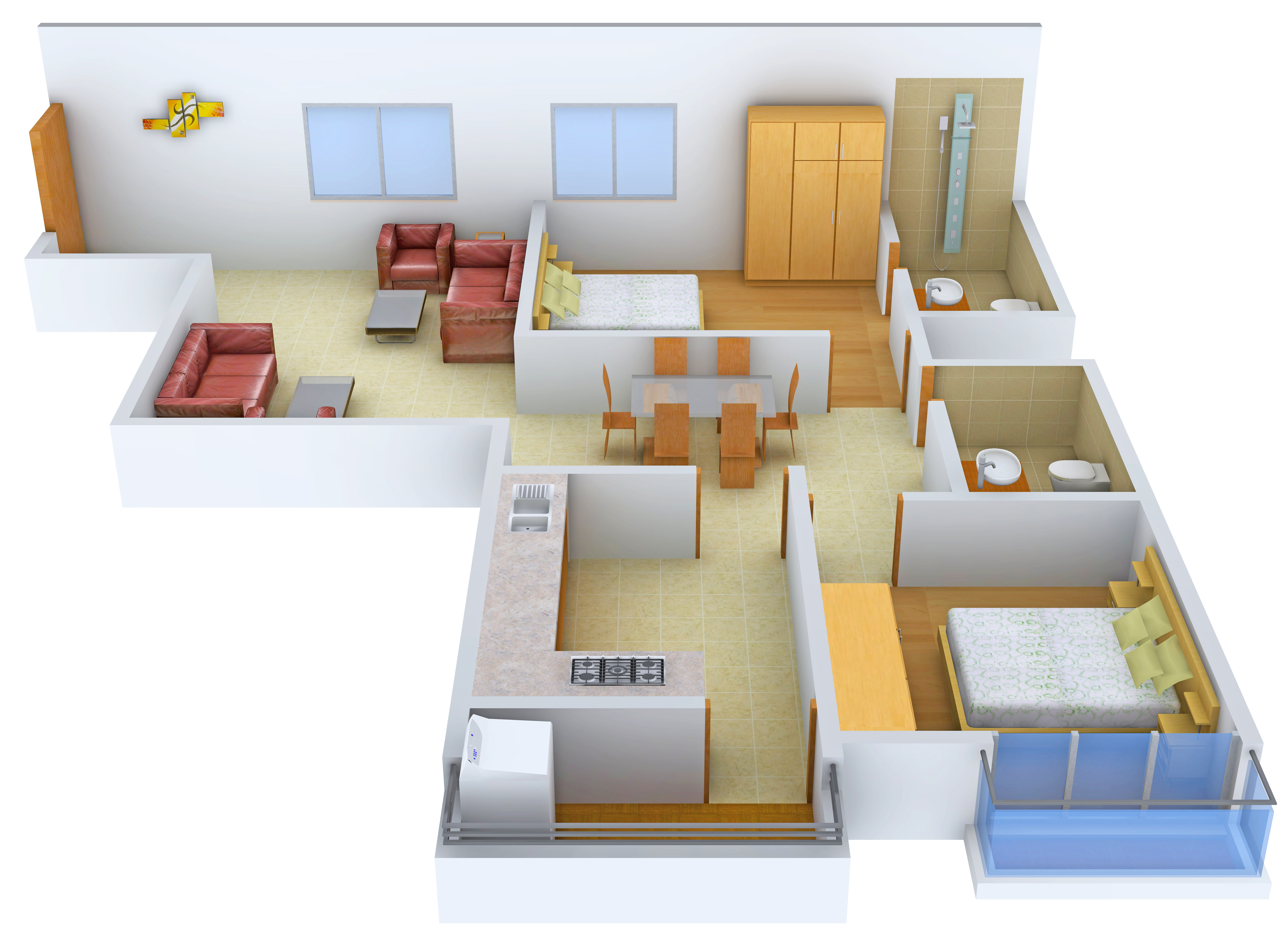 3DFloorPlan of Hexa Sunflower