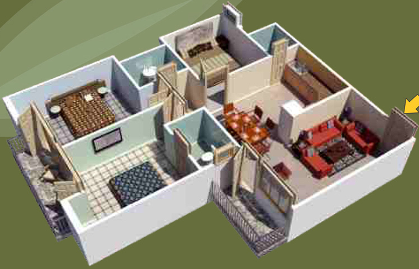 3DFloorPlan of Gayatri Manhar Garden