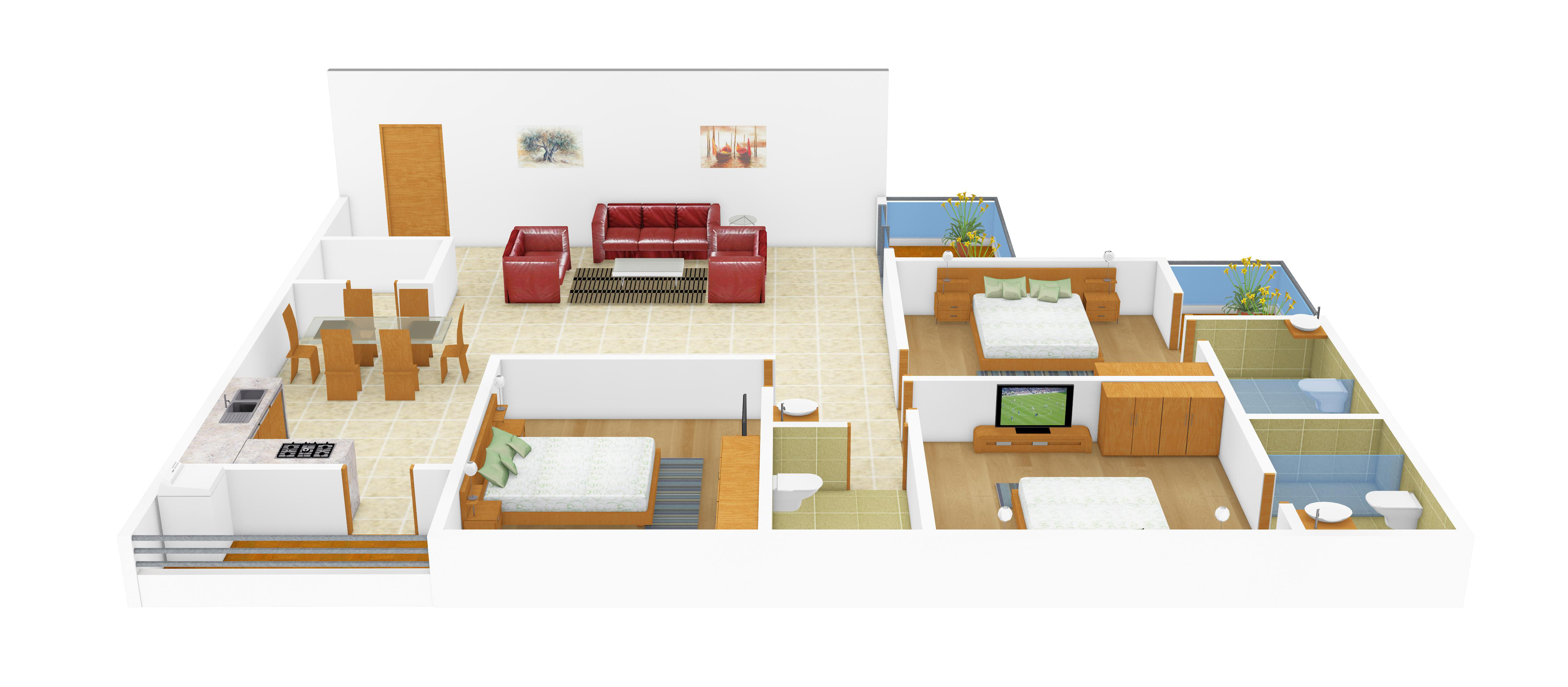3DFloorPlan of Wallman Sukhdham Enclave