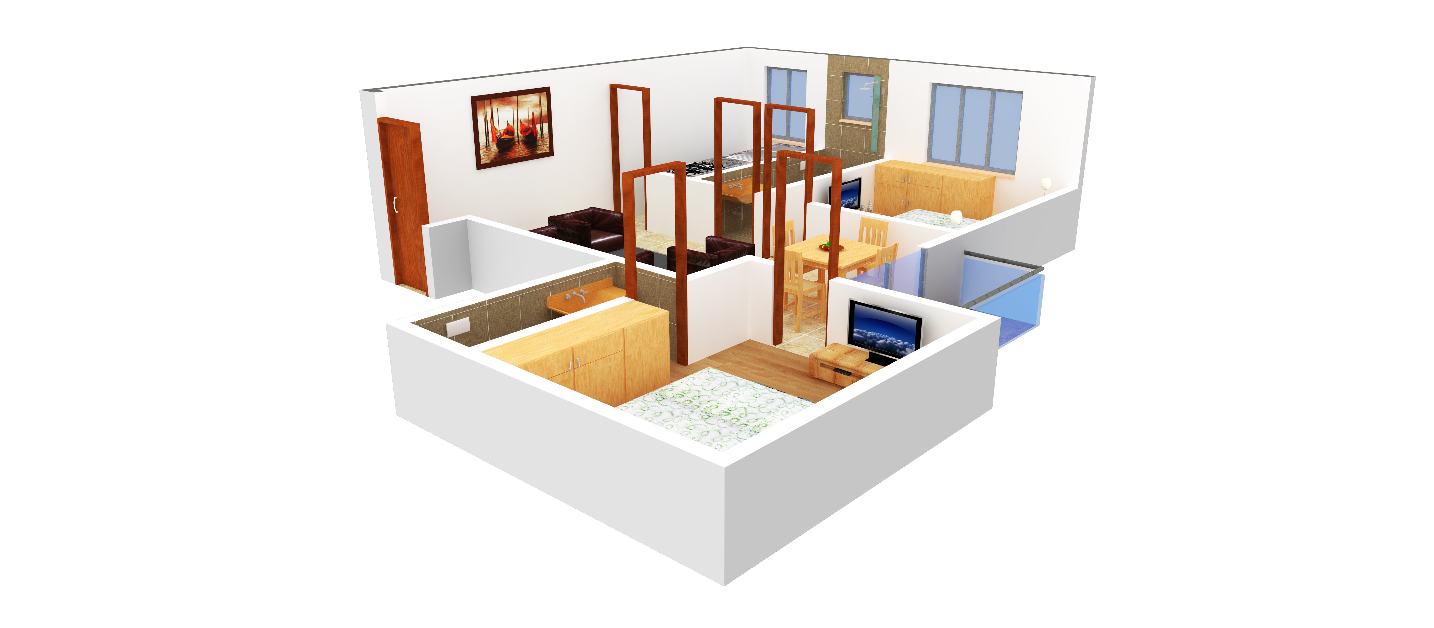 3DFloorPlan of Anushka Binoy Apartment