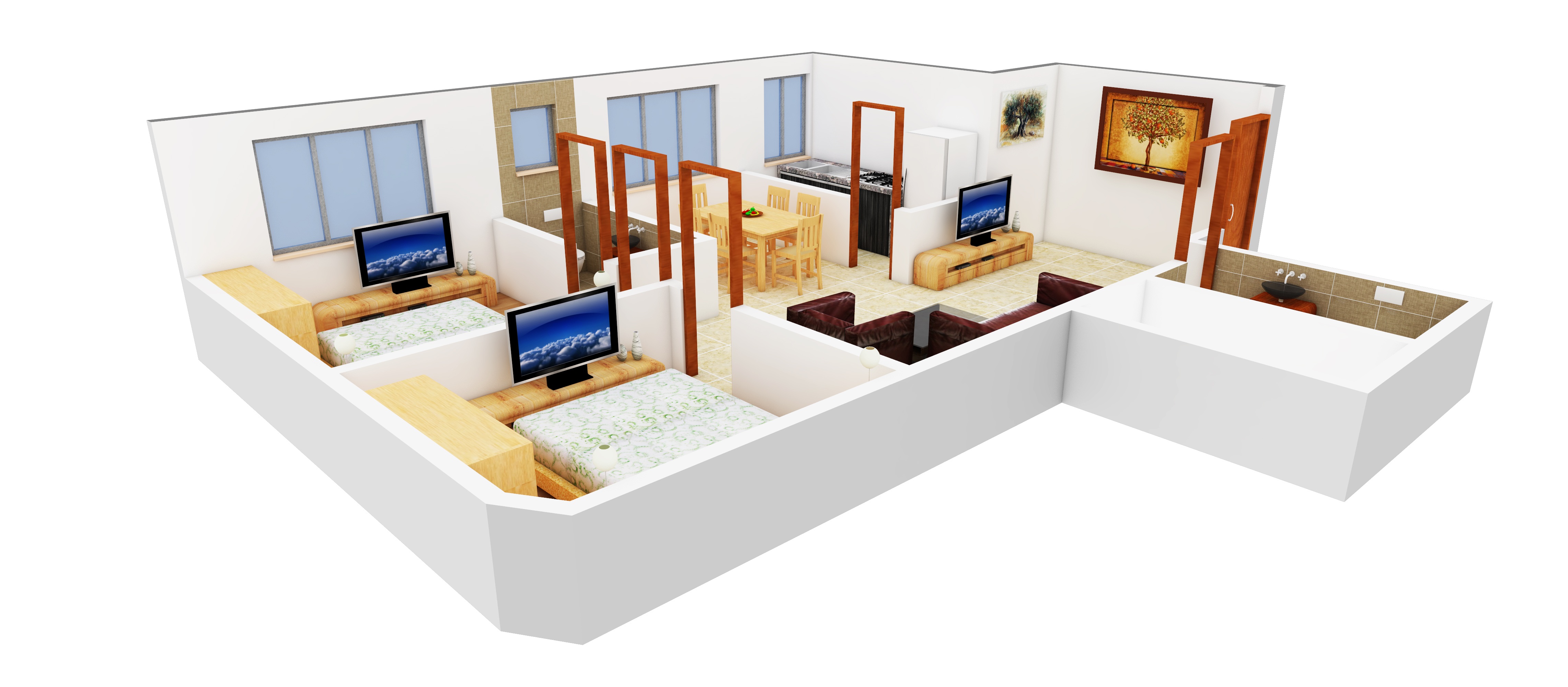 3DFloorPlan of Anushka Binoy Apartment