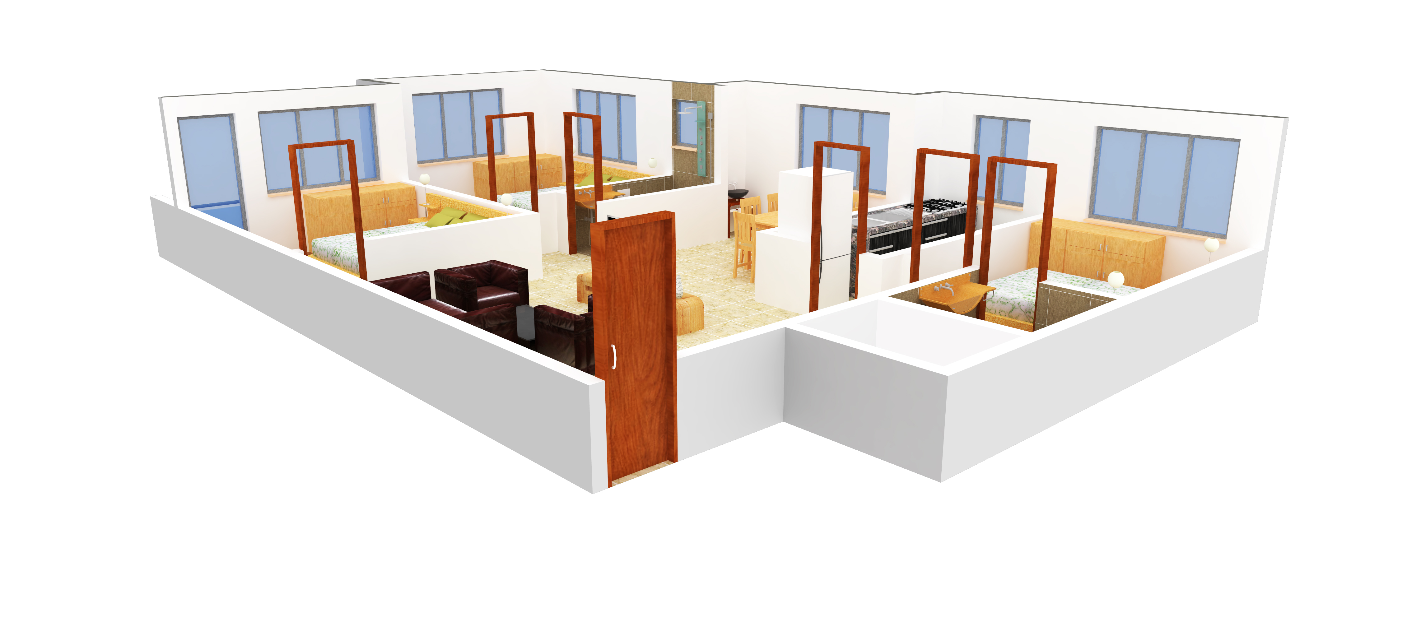3DFloorPlan of Anushka Binoy Apartment