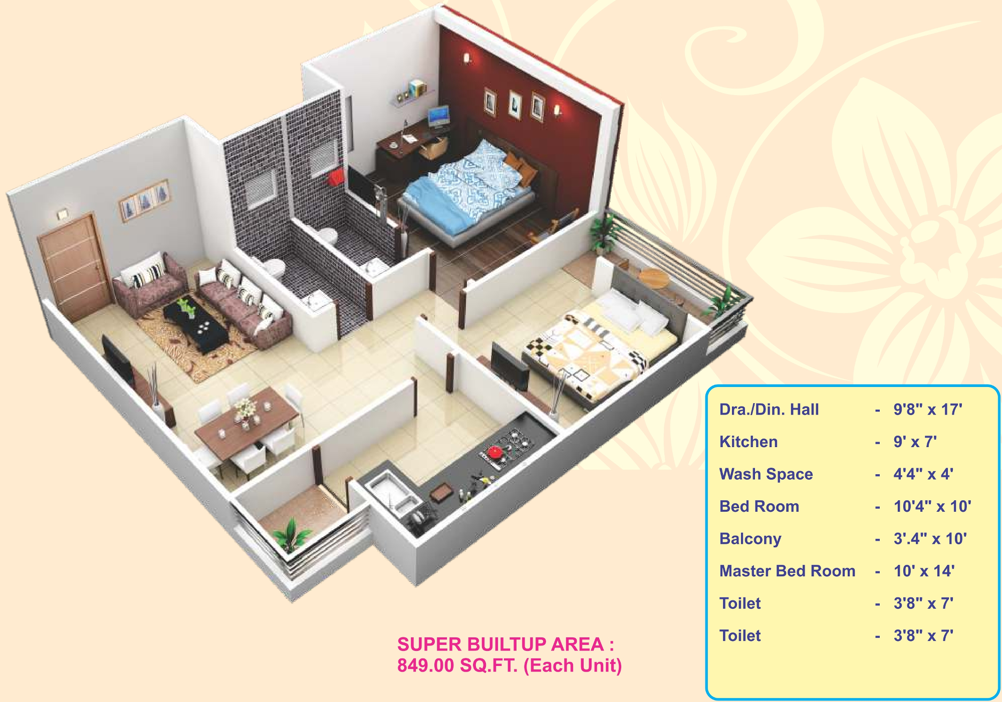 3DFloorPlan of Gharonda Heights