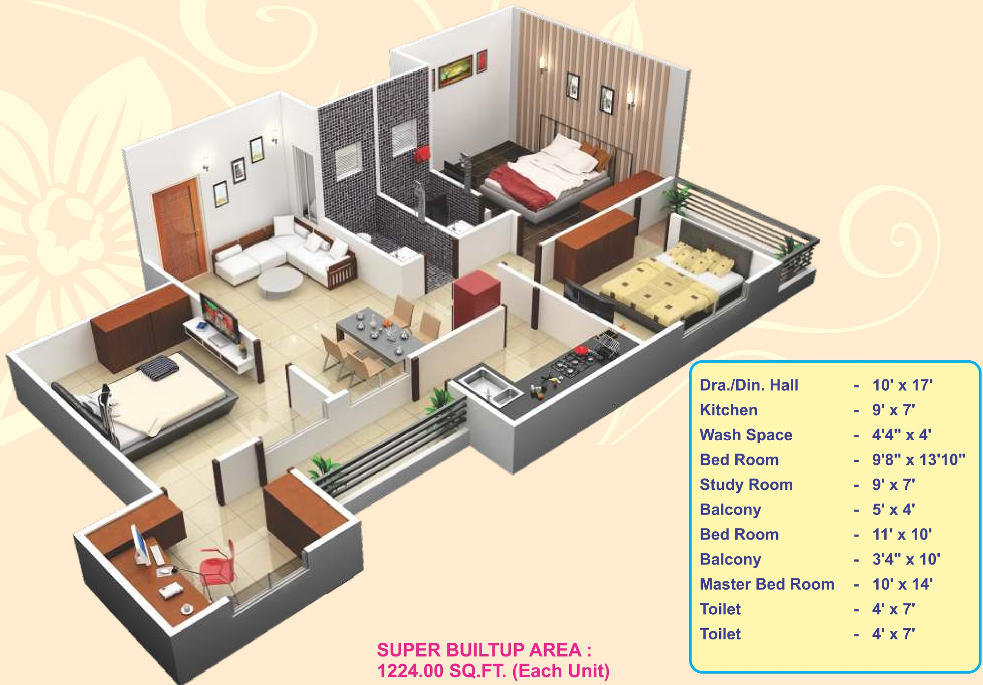 3DFloorPlan of Gharonda Heights