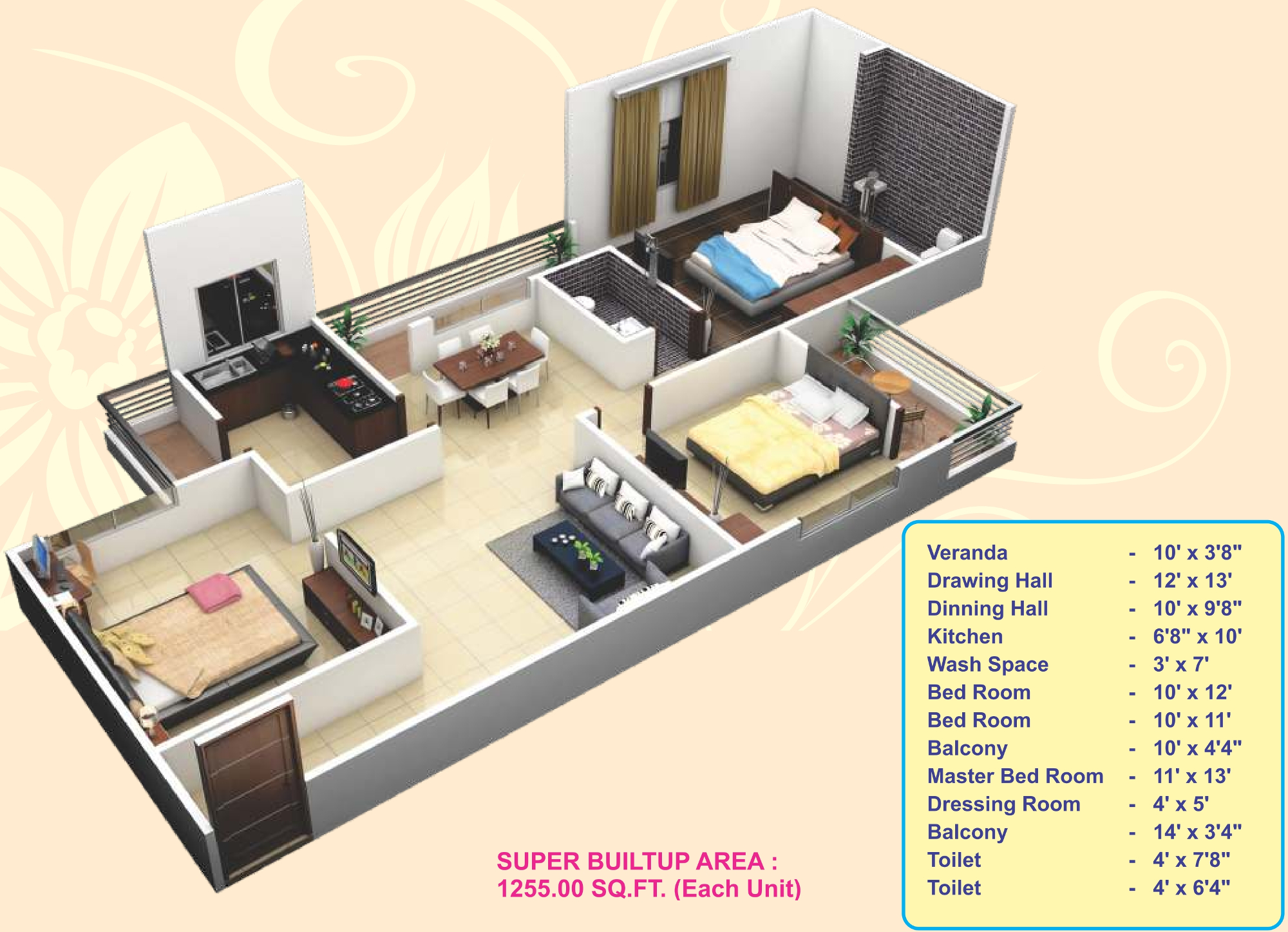 3DFloorPlan of Gharonda Heights