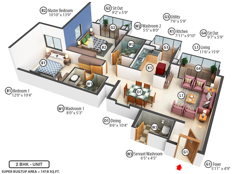 3DFloorPlan of Siroya Environ