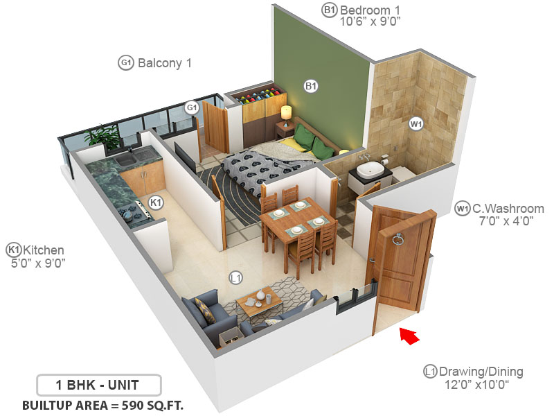 3DFloorPlan of Lucky Palm Valley
