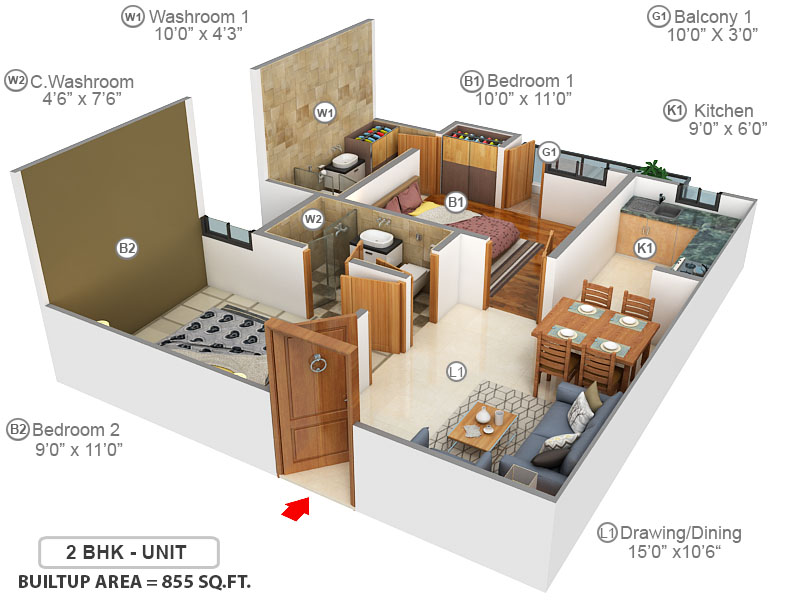 3DFloorPlan of Lucky Palm Valley