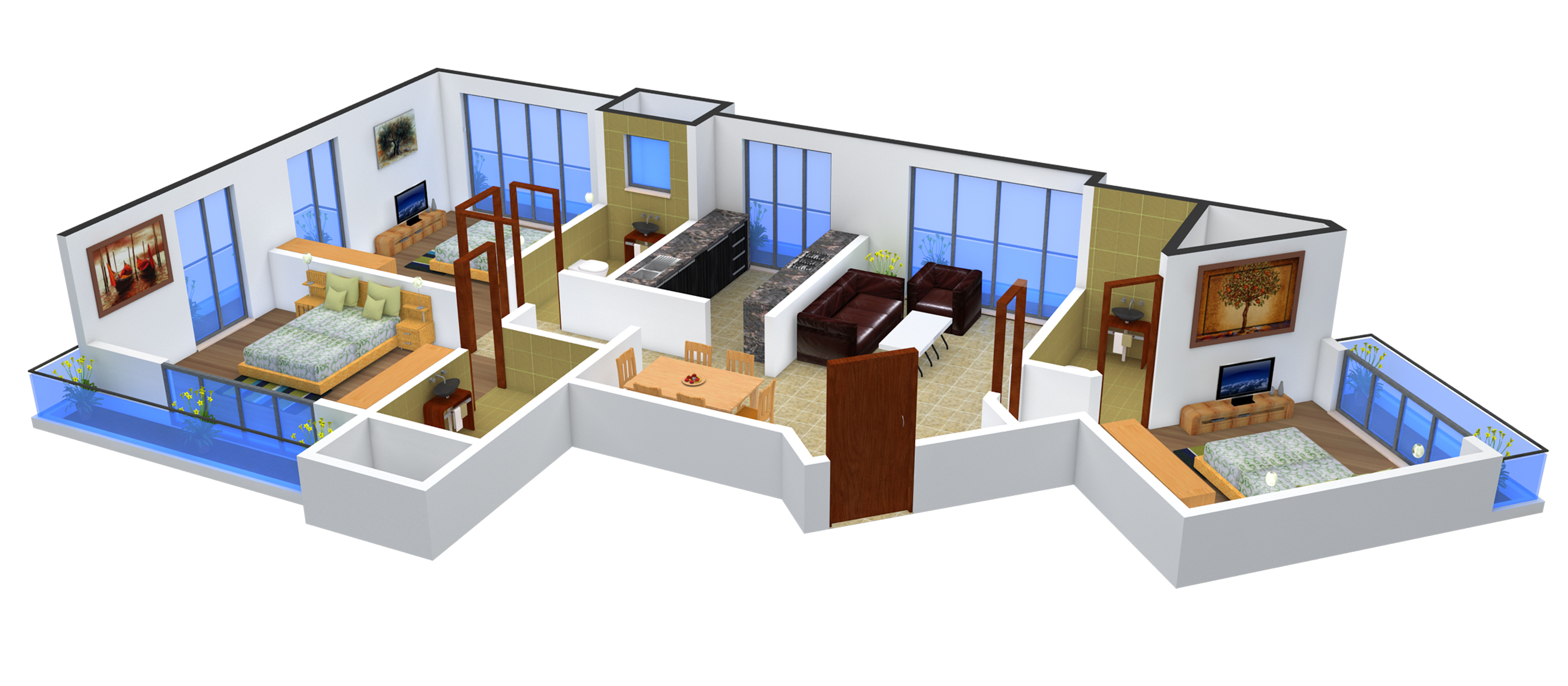 3DFloorPlan of Harshail Horizon
