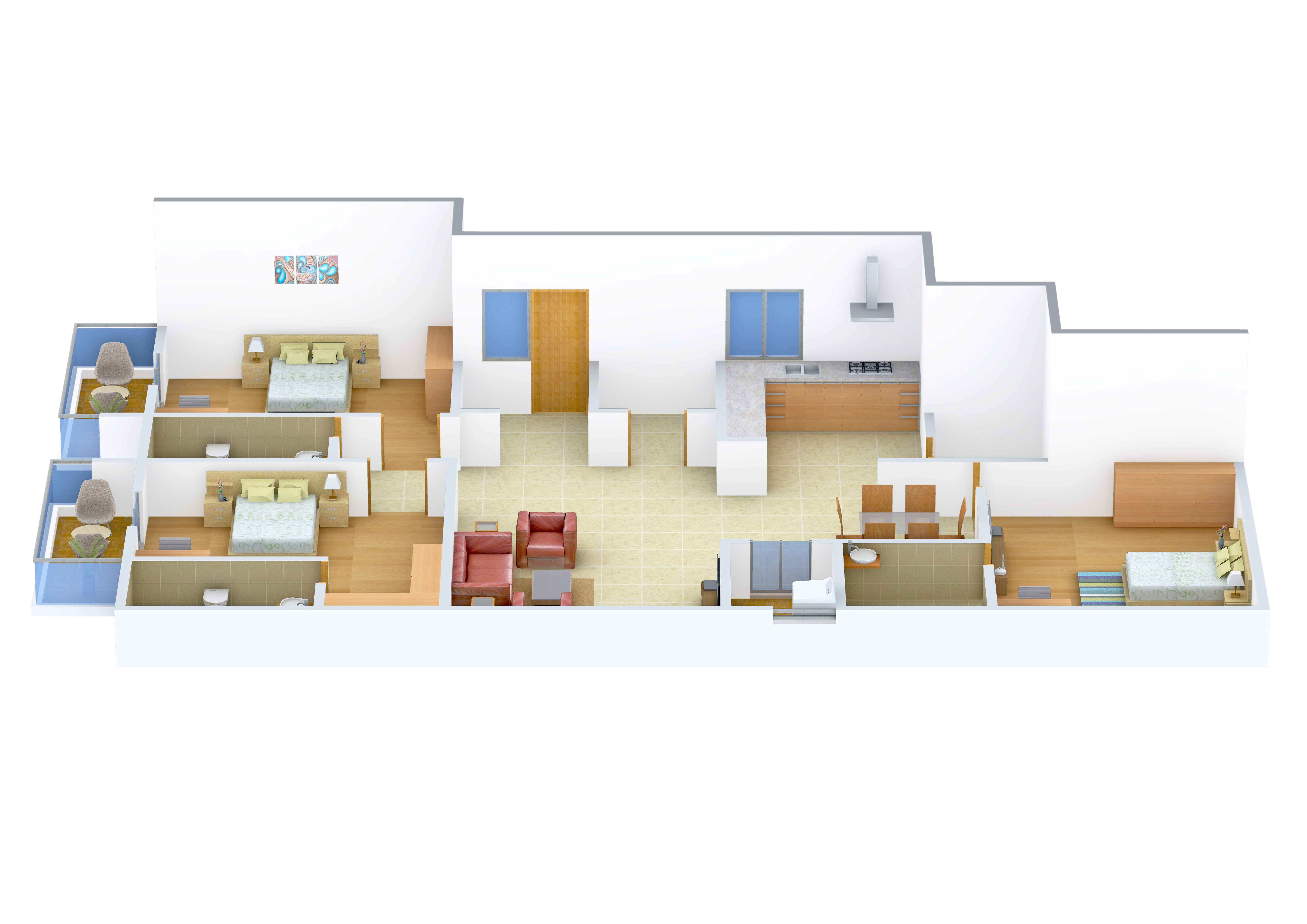 3DFloorPlan of VSM Gangotri Enclave
