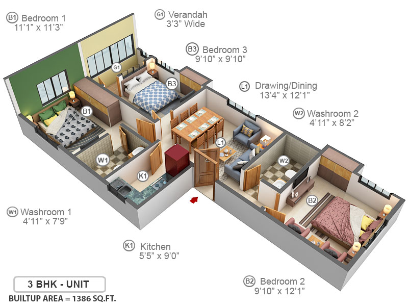 3DFloorPlan of MCK Glory
