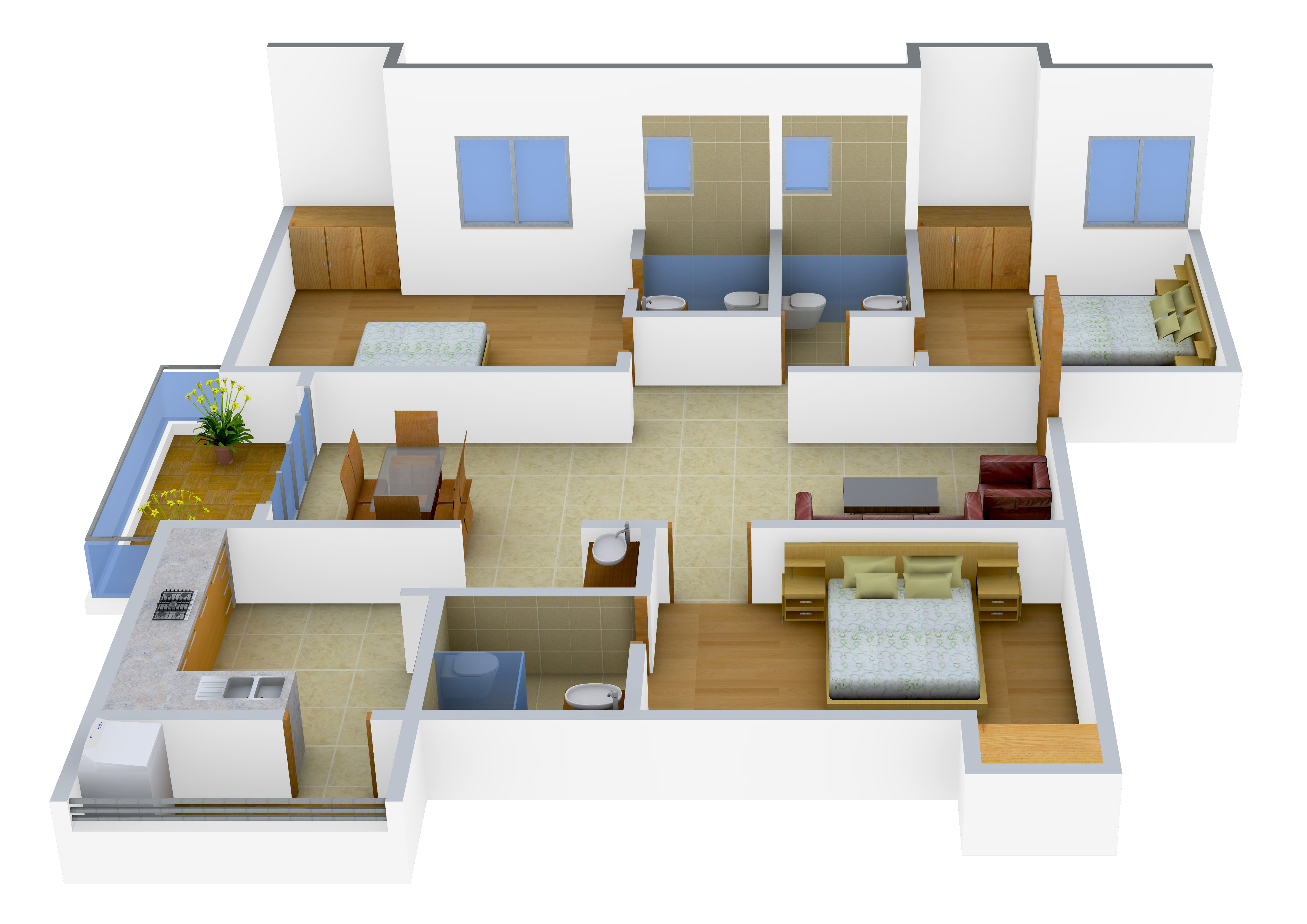 3DFloorPlan of Pushkar Sreepuram