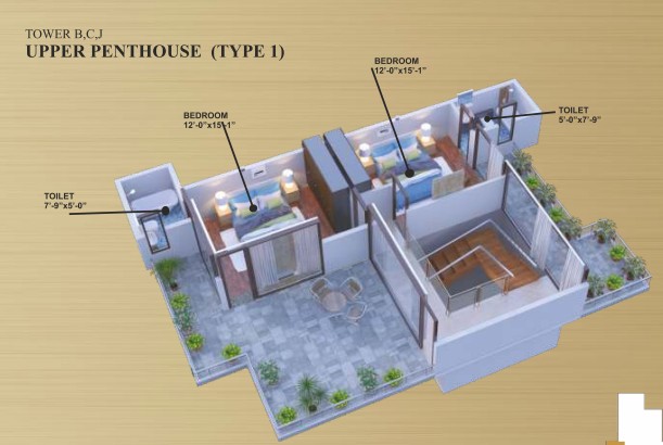 Upper Level Duplex Plan