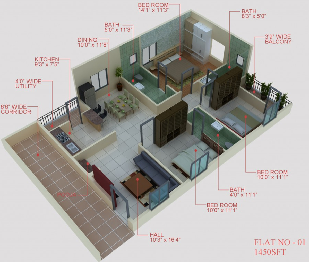 3DFloorPlan of Abode Green Ridge