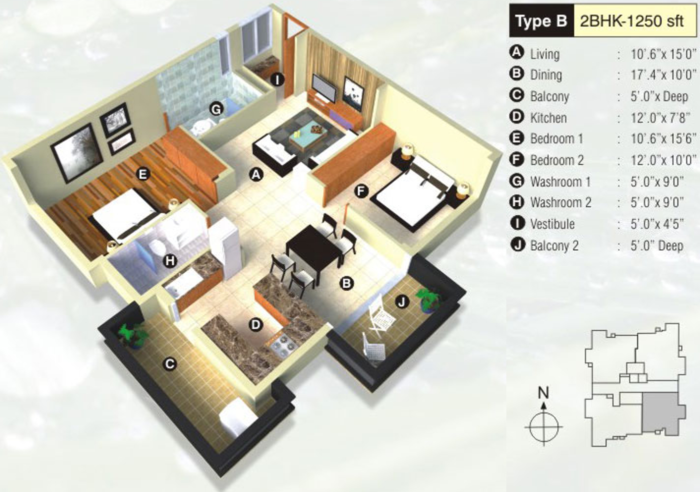 3DFloorPlan of Eswar Brindavanam