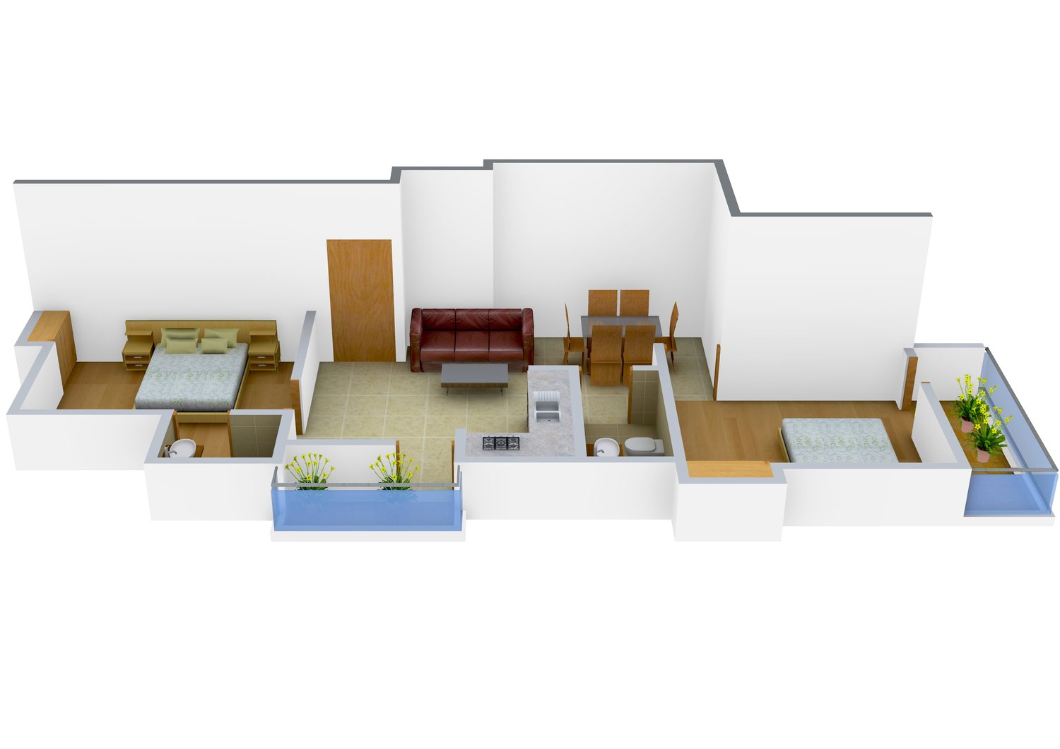 3DFloorPlan of Crown Anuraj Apartment