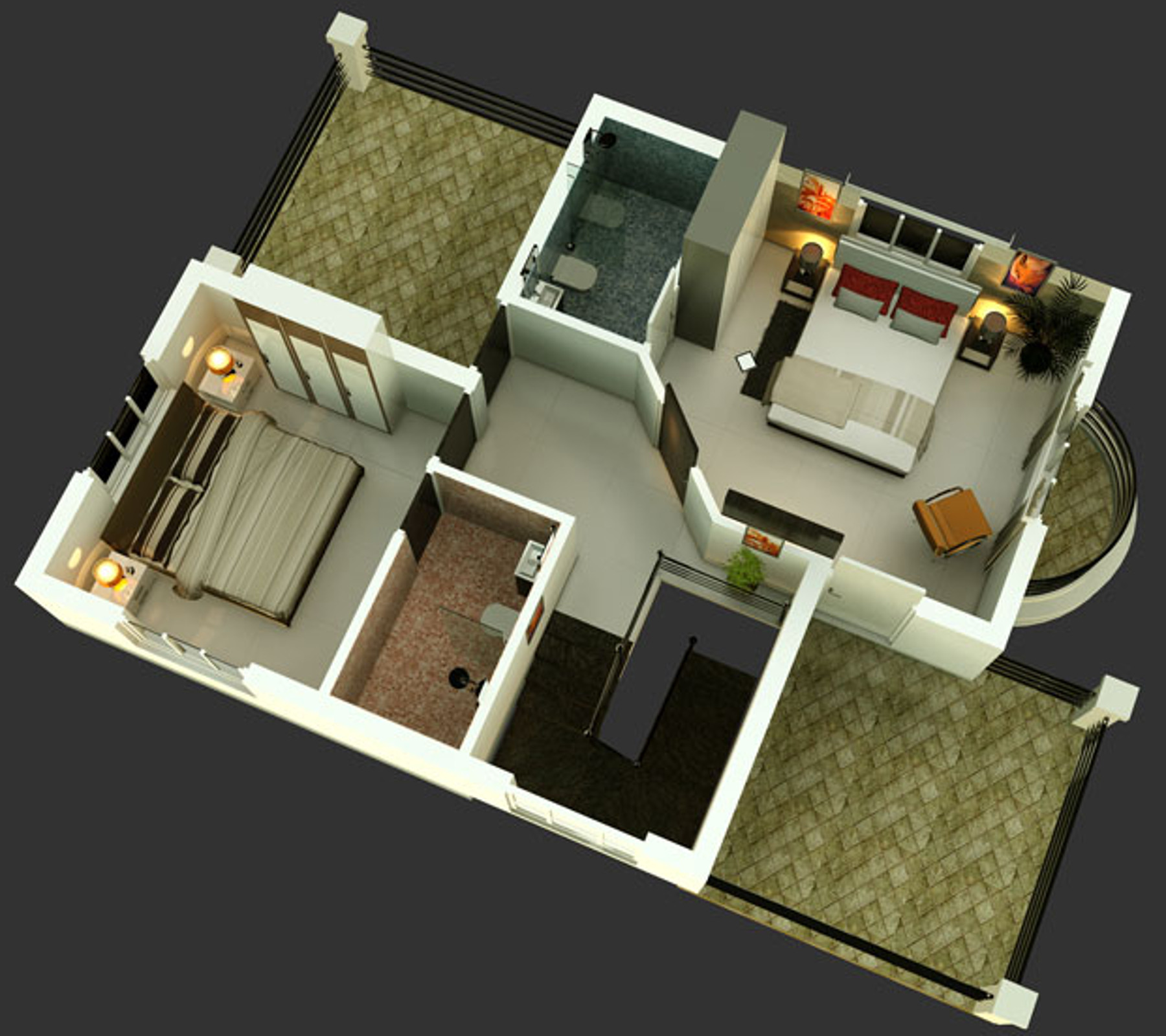 3DFloorPlan of Kalangutkar Oasis De Ashiyana Villa