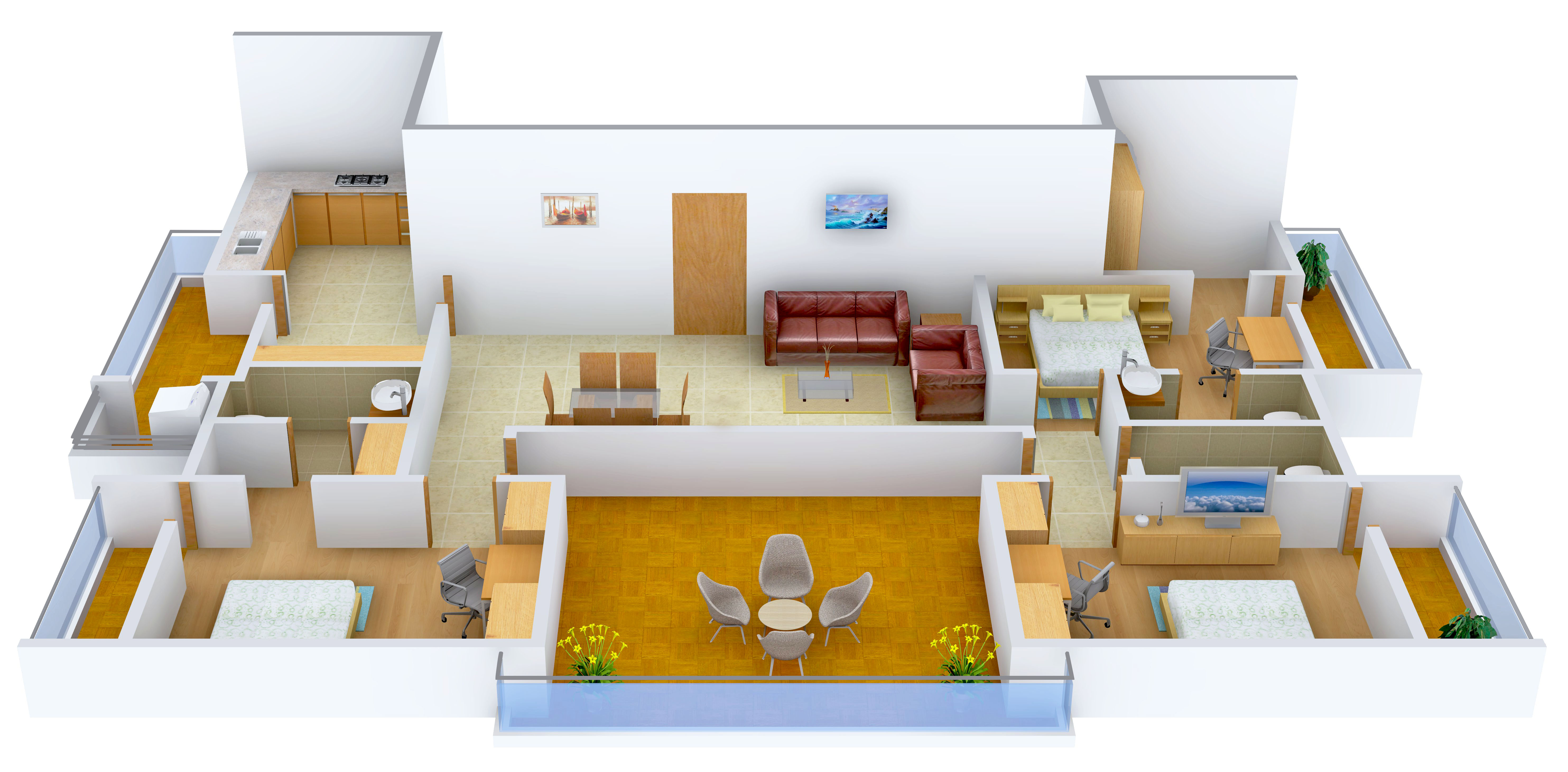 3DFloorPlan of Rishabh City Prime