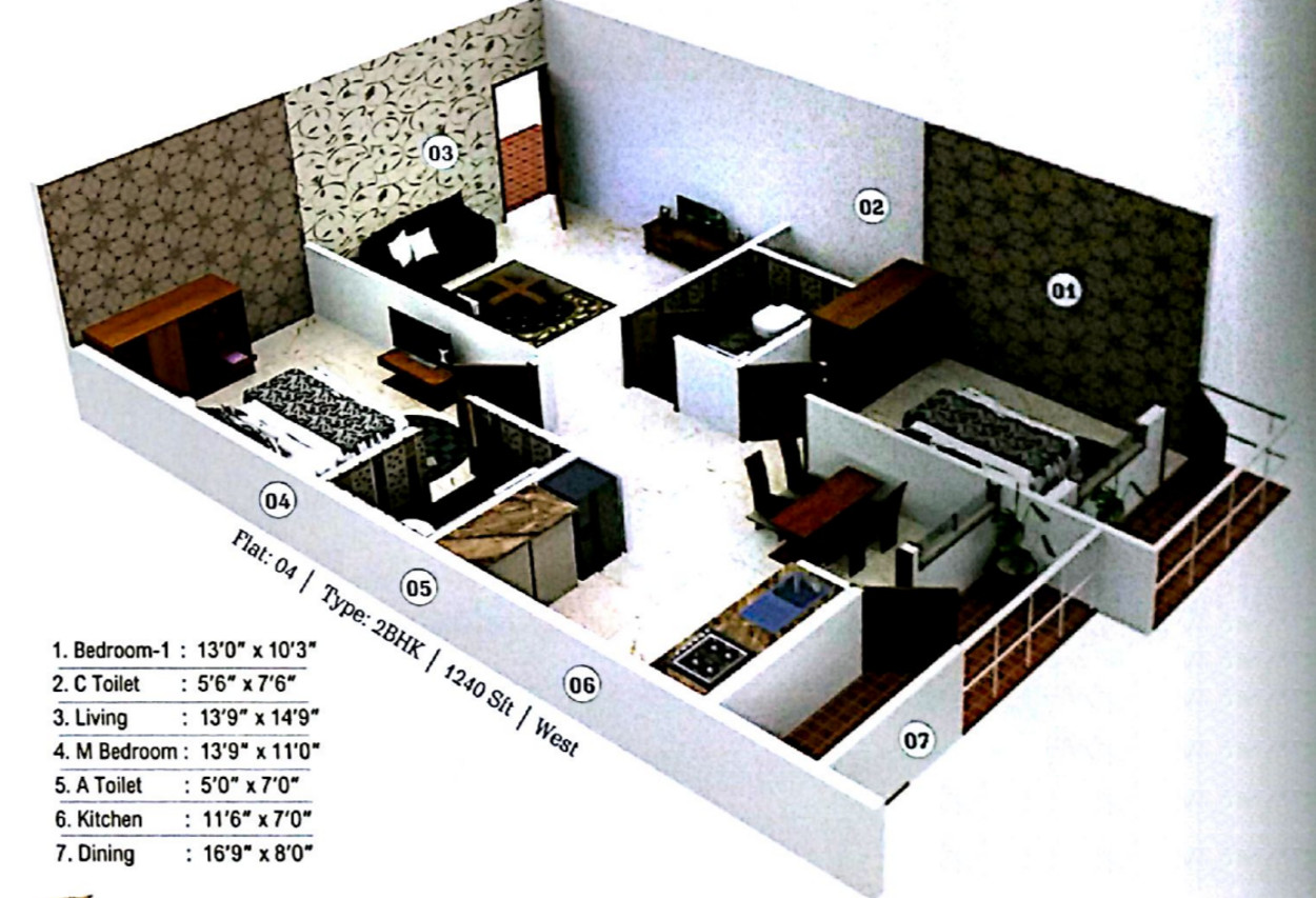 3DFloorPlan of Sri Windsor Homes
