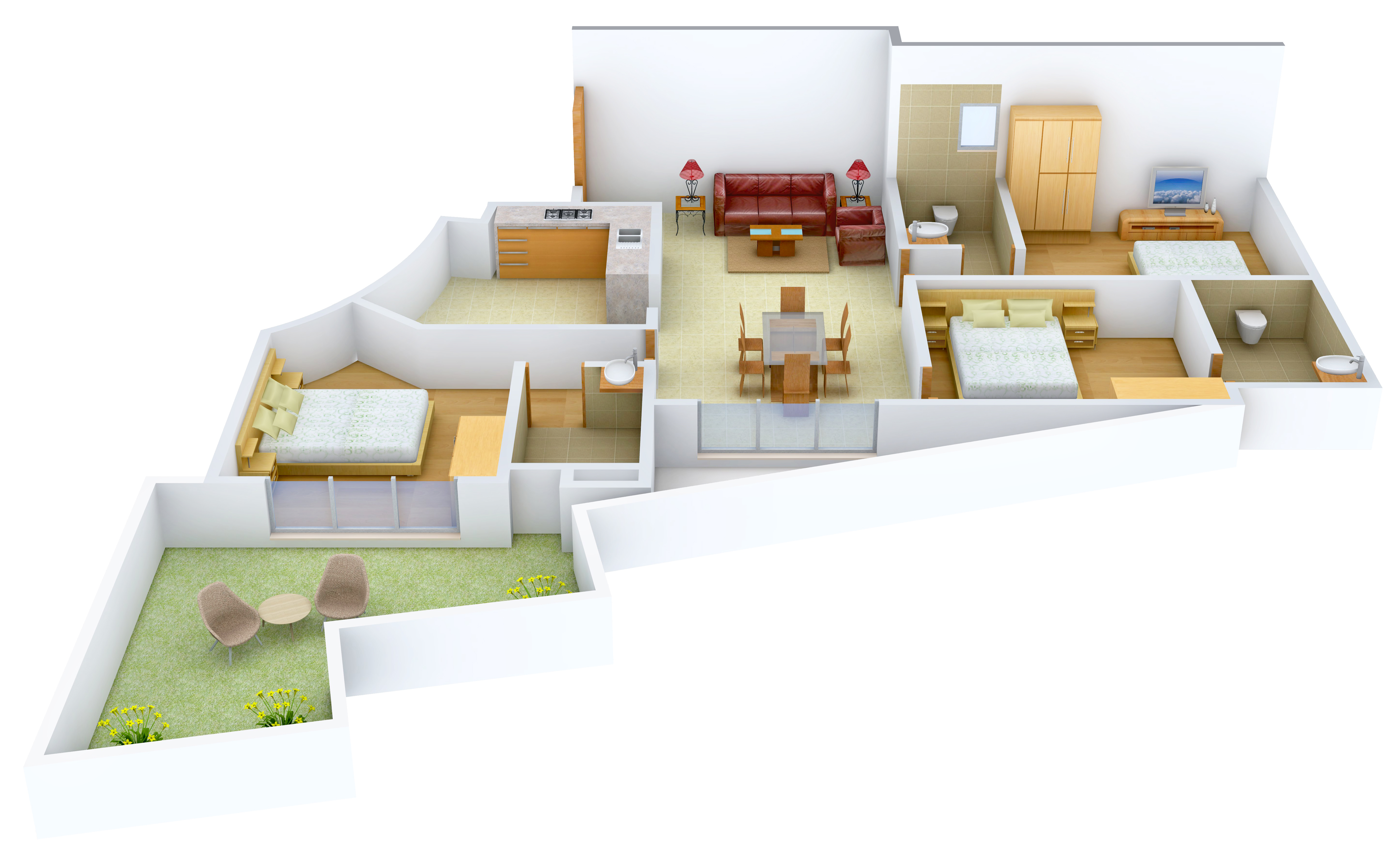 3DFloorPlan of Griha Udyaan 1
