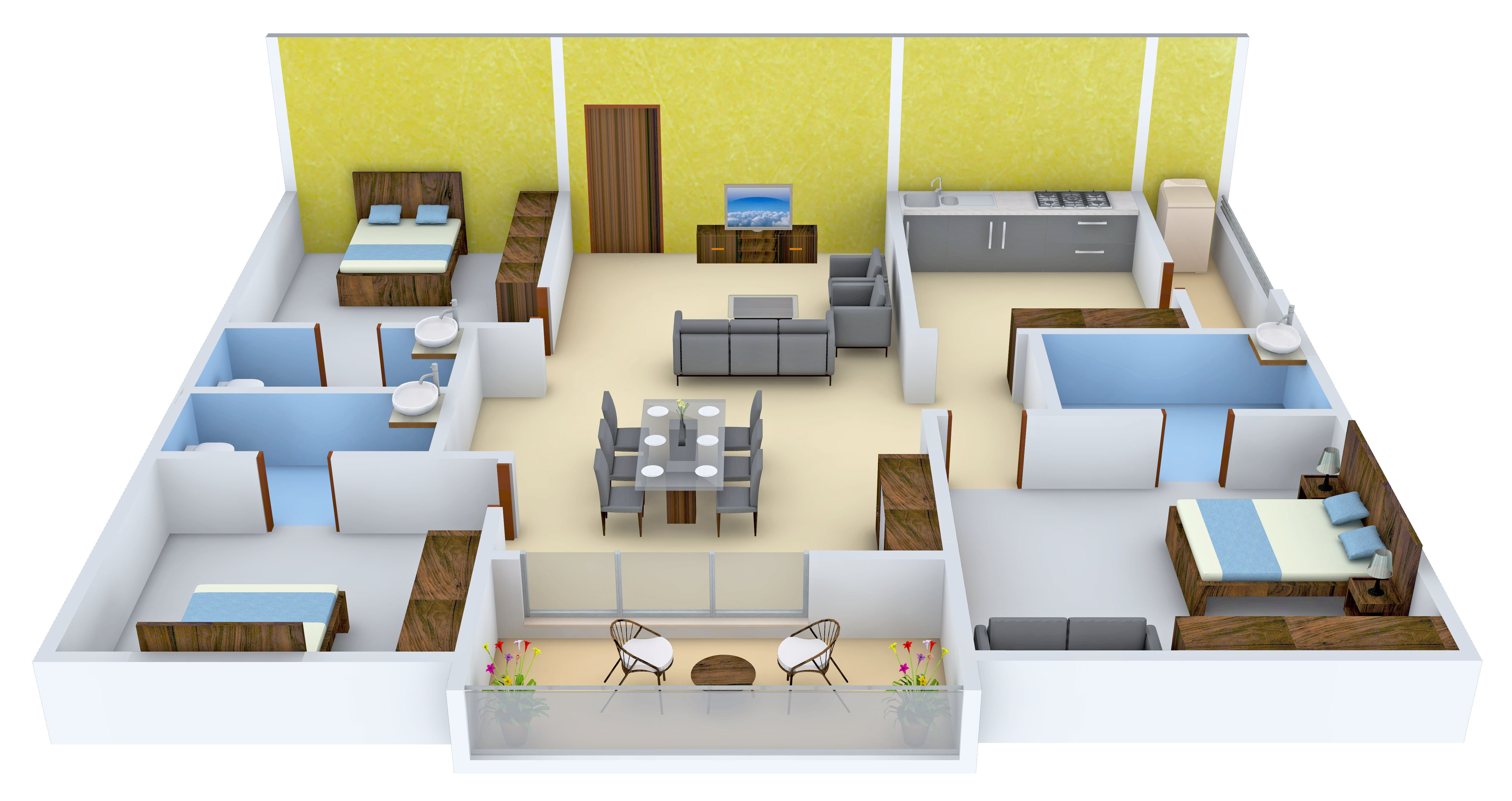 3DFloorPlan of Anuhar Morning Raaga