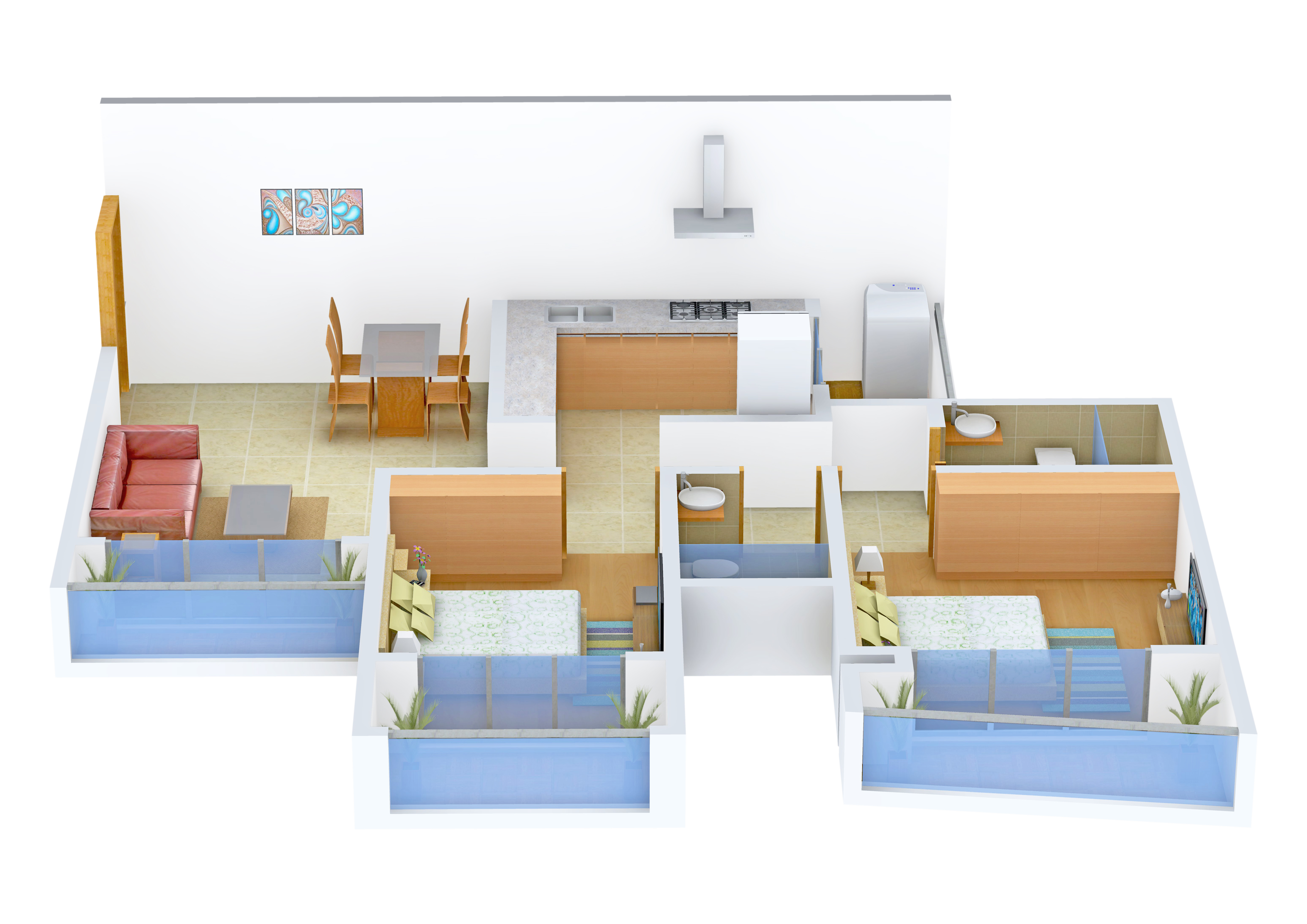 3DFloorPlan of Pattathu Pearl Residency