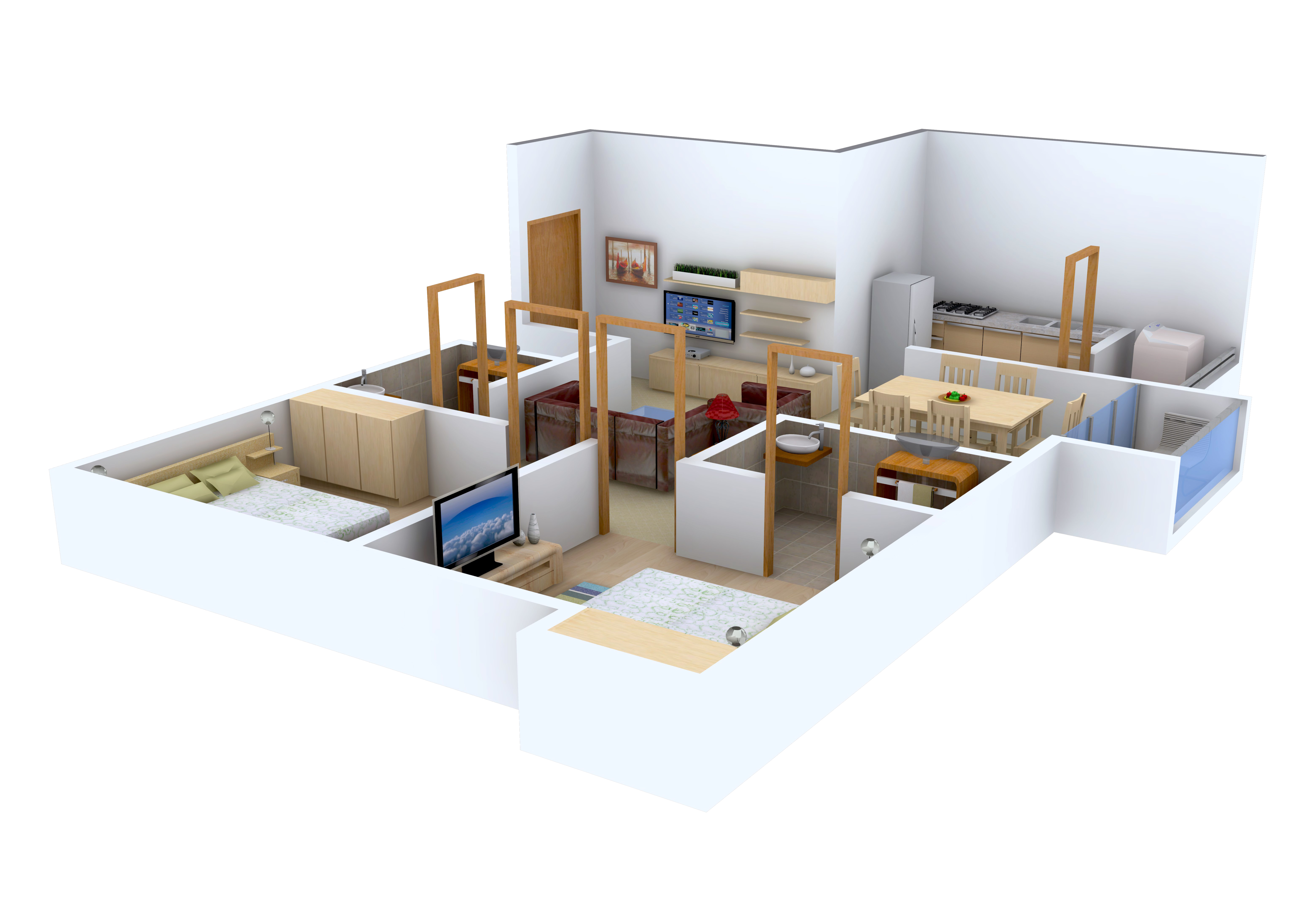 3DFloorPlan of Sree Raja Rajeshwari Vista Heights