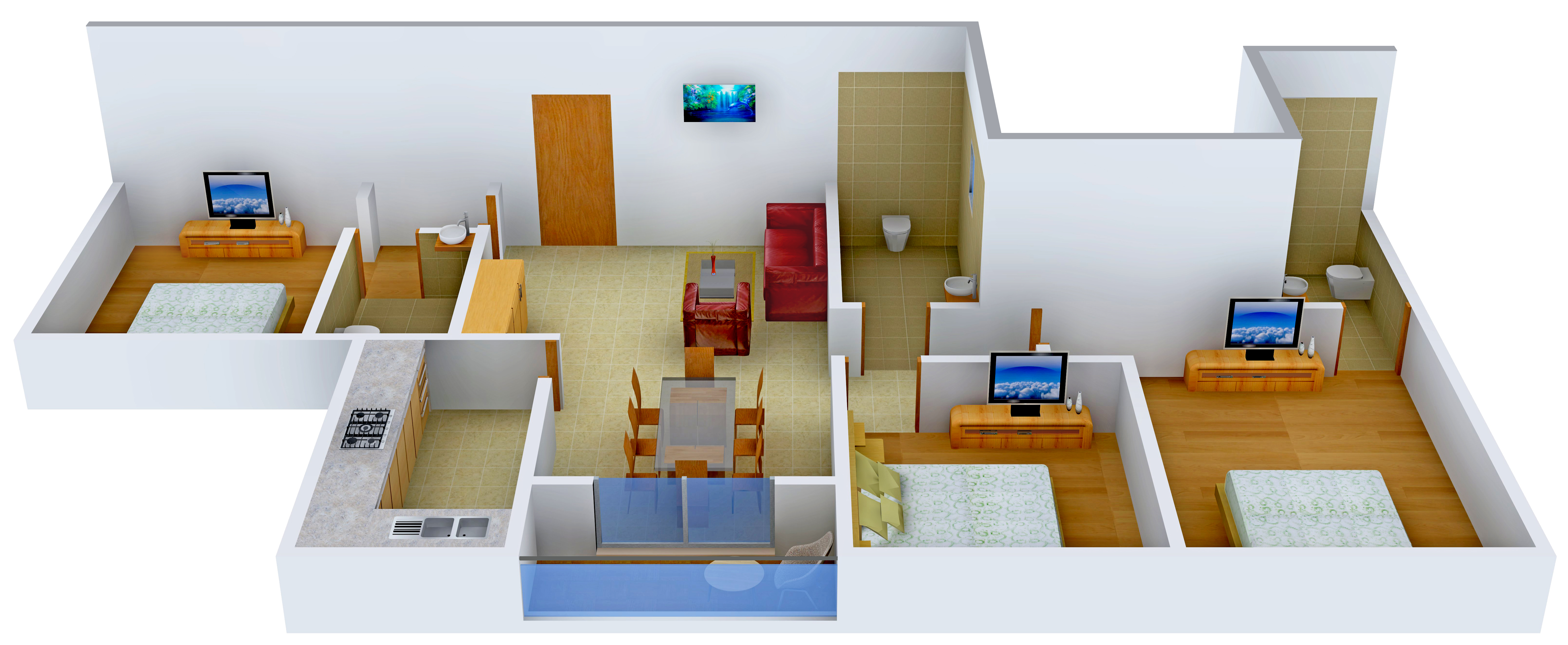 3DFloorPlan of Parasrampuria Raadhya