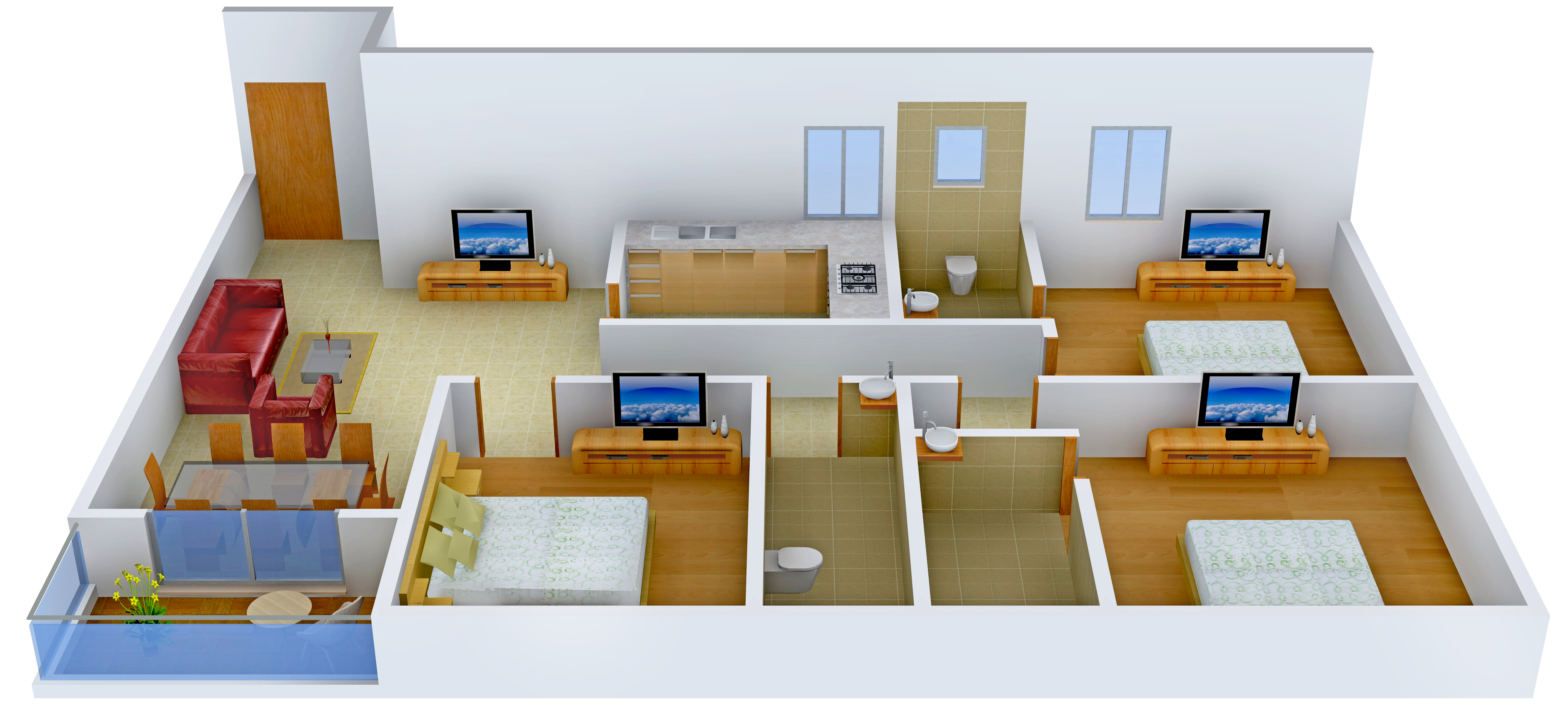 3DFloorPlan of Parasrampuria Raadhya