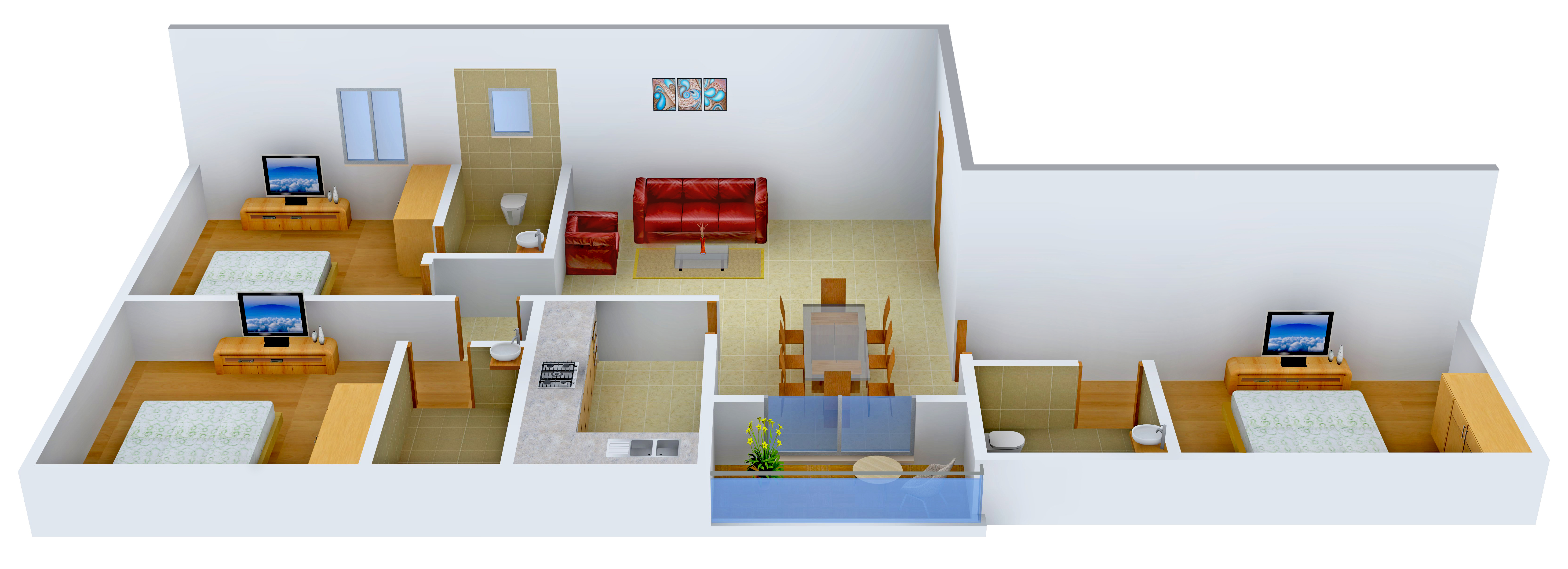 3DFloorPlan of Parasrampuria Raadhya