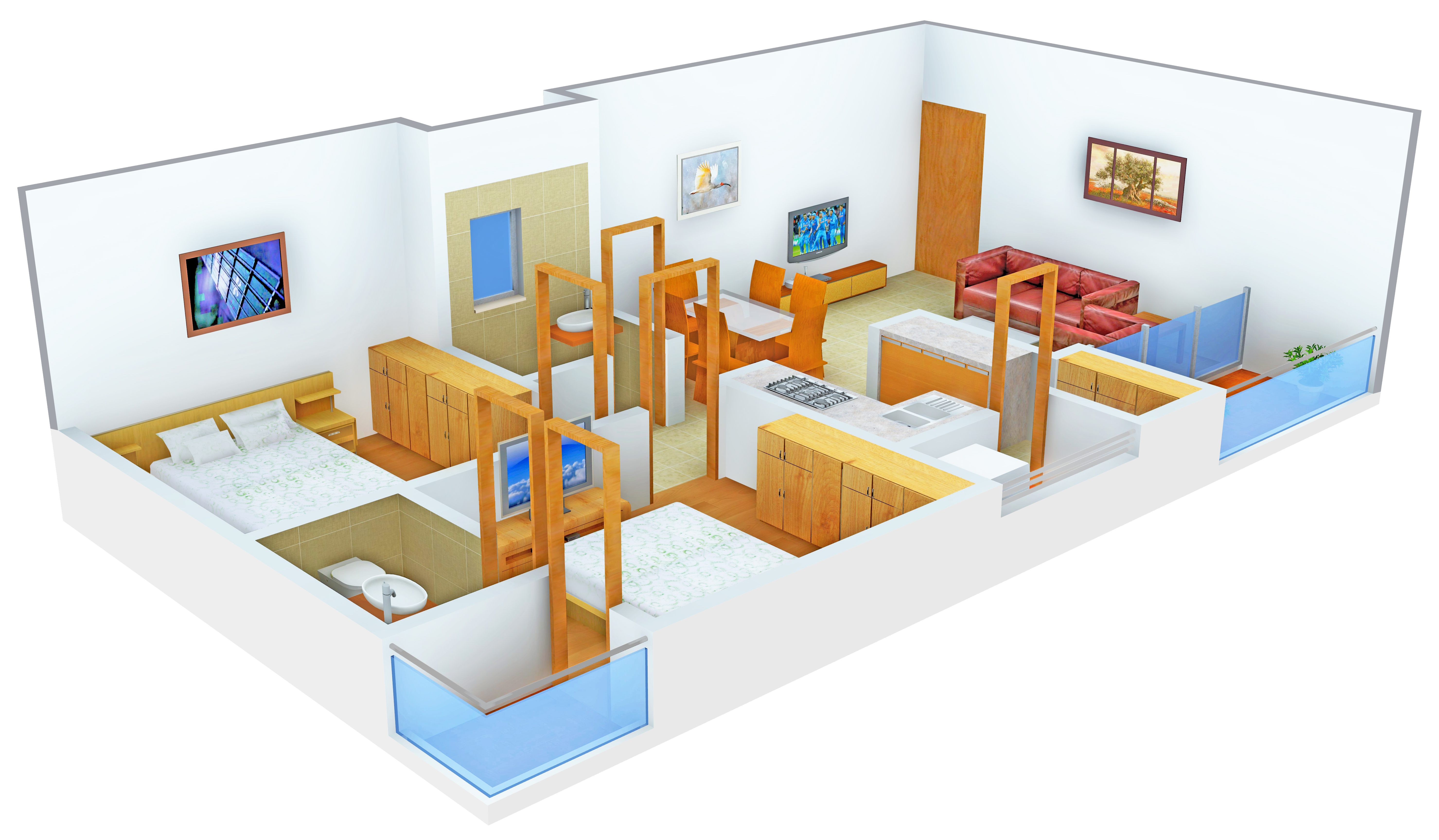 3DFloorPlan of Sudarshan Elegance
