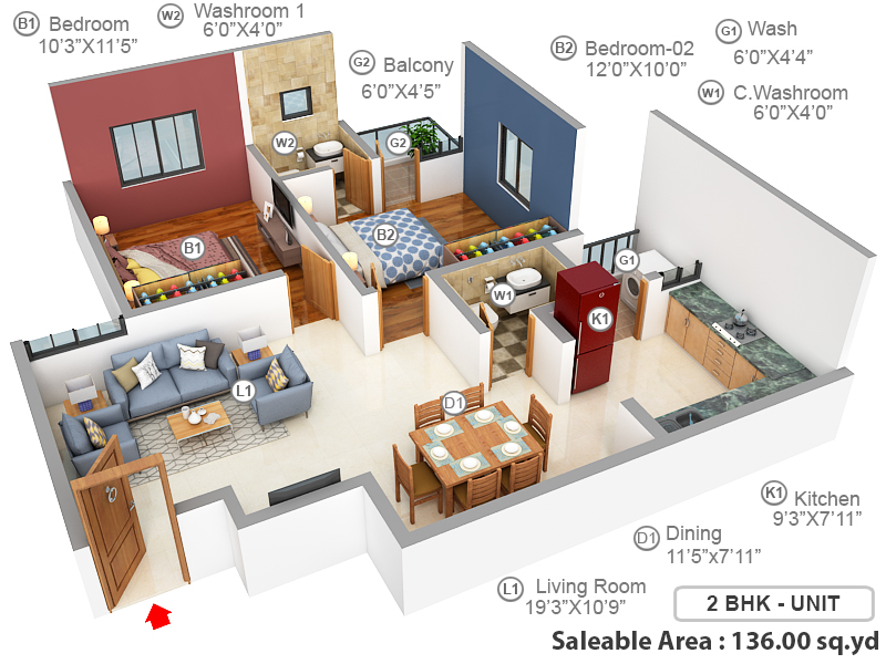3DFloorPlan of Abhay Ratna Shine
