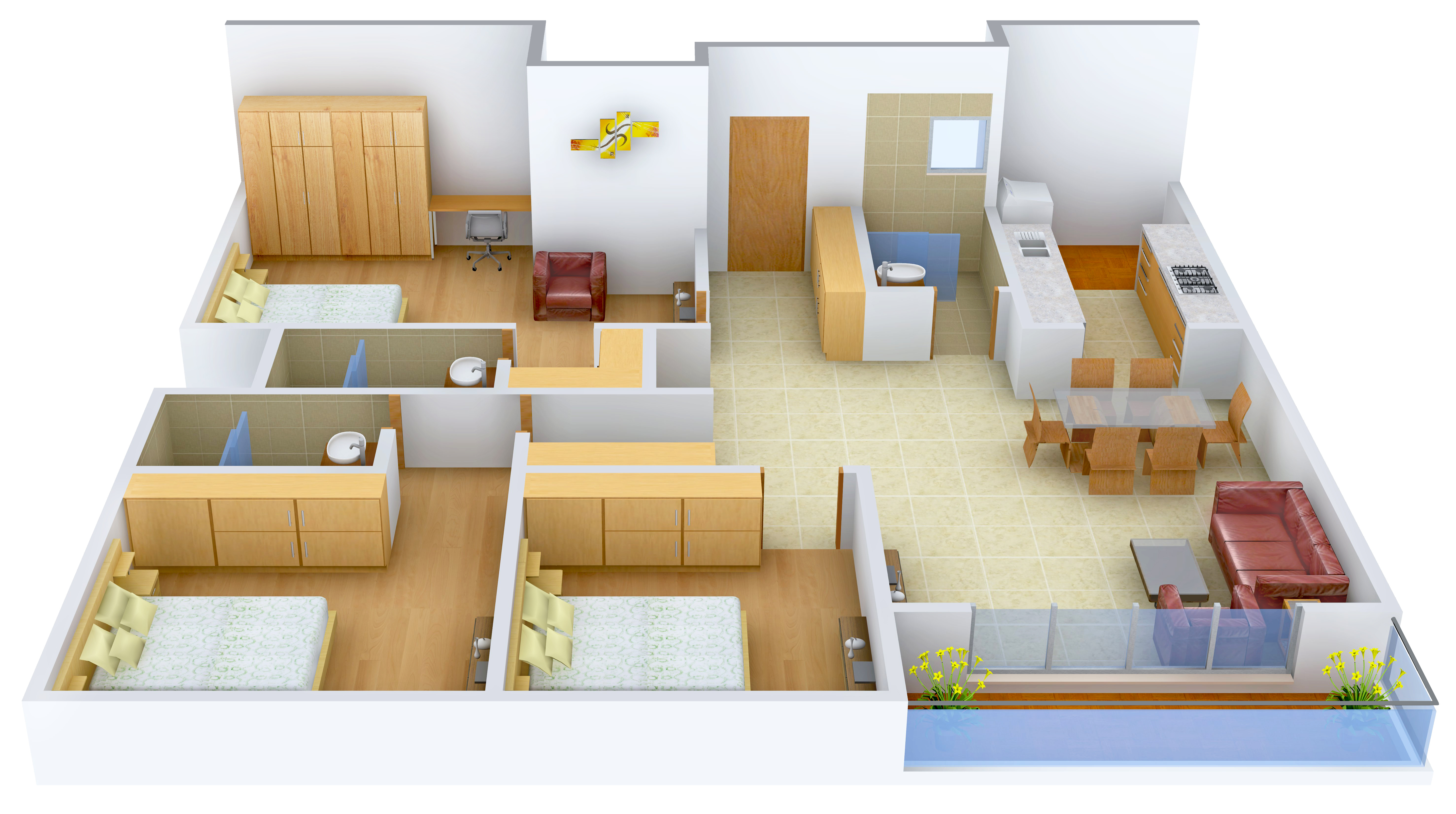 3DFloorPlan of Valmark Aastha