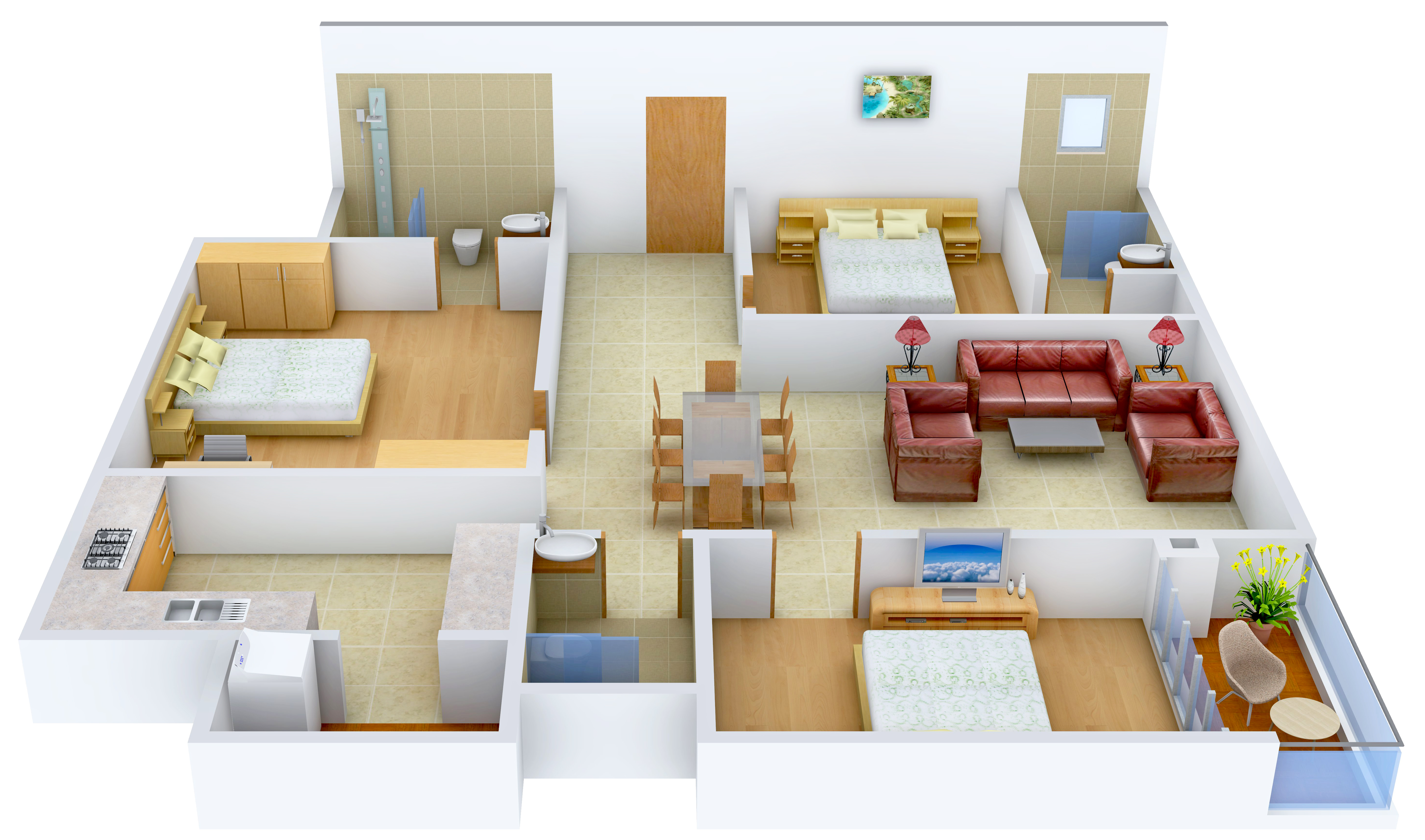 3DFloorPlan of Valmark Aastha
