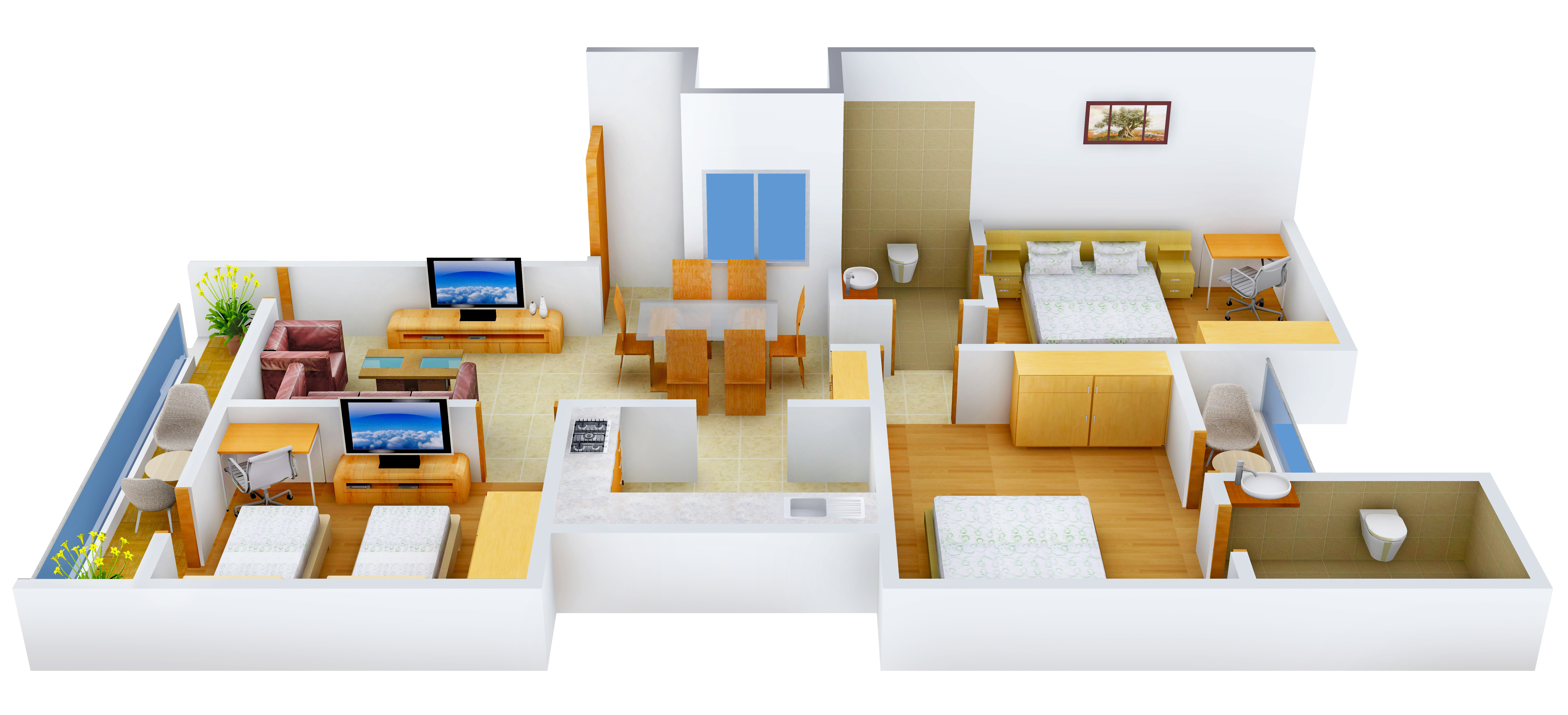 3DFloorPlan of Shri Radha City