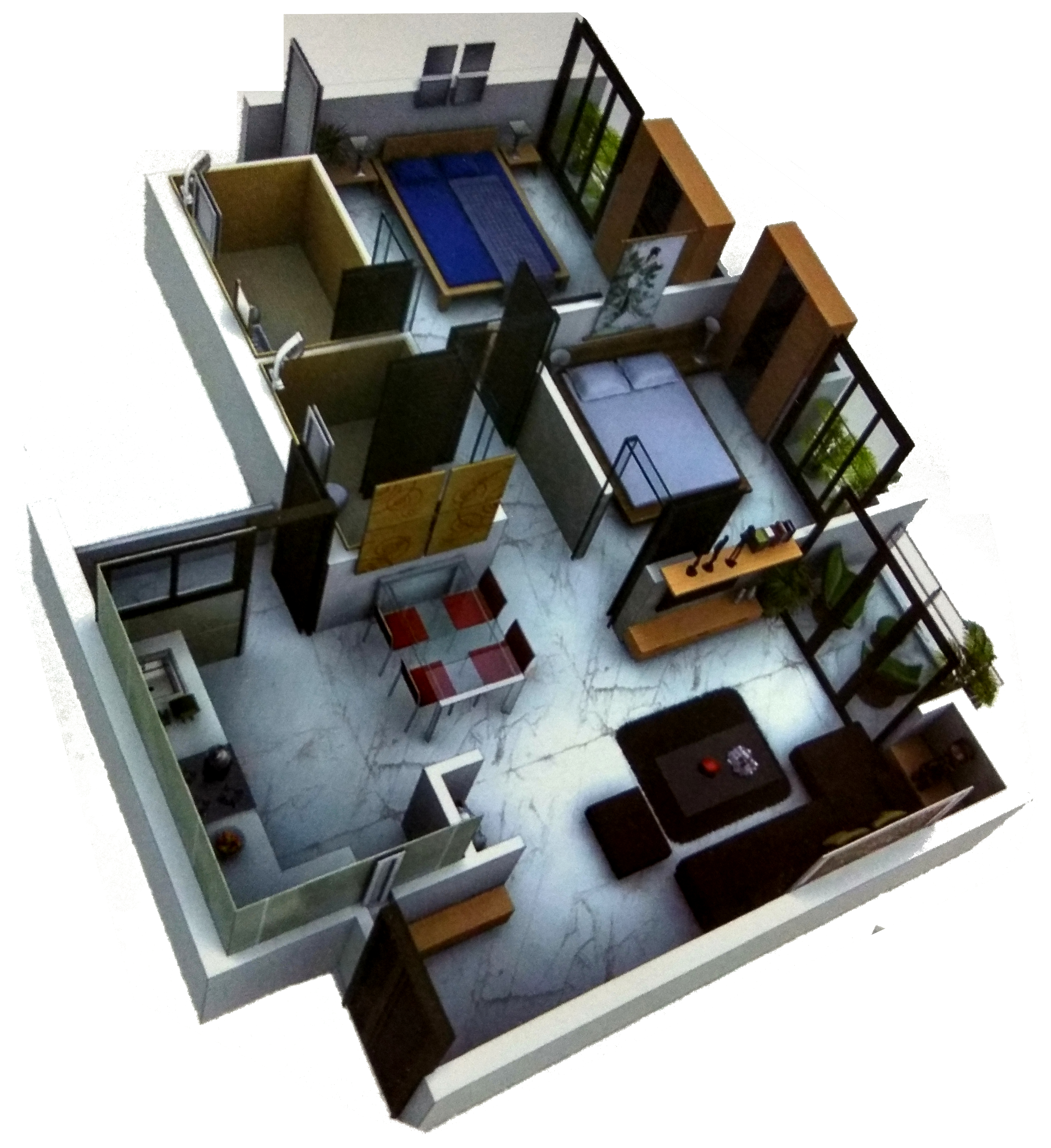 3DFloorPlan of Shri Radha NRI Greens