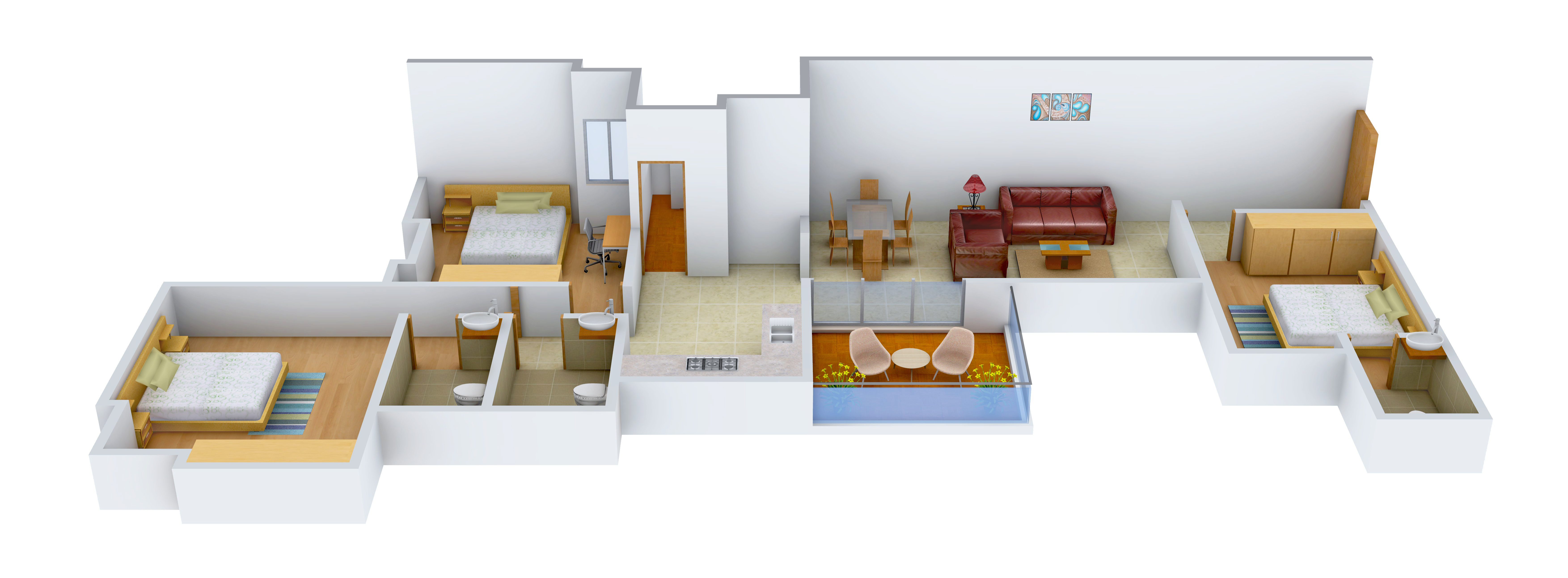 3DFloorPlan of Icon Ashwinikunj