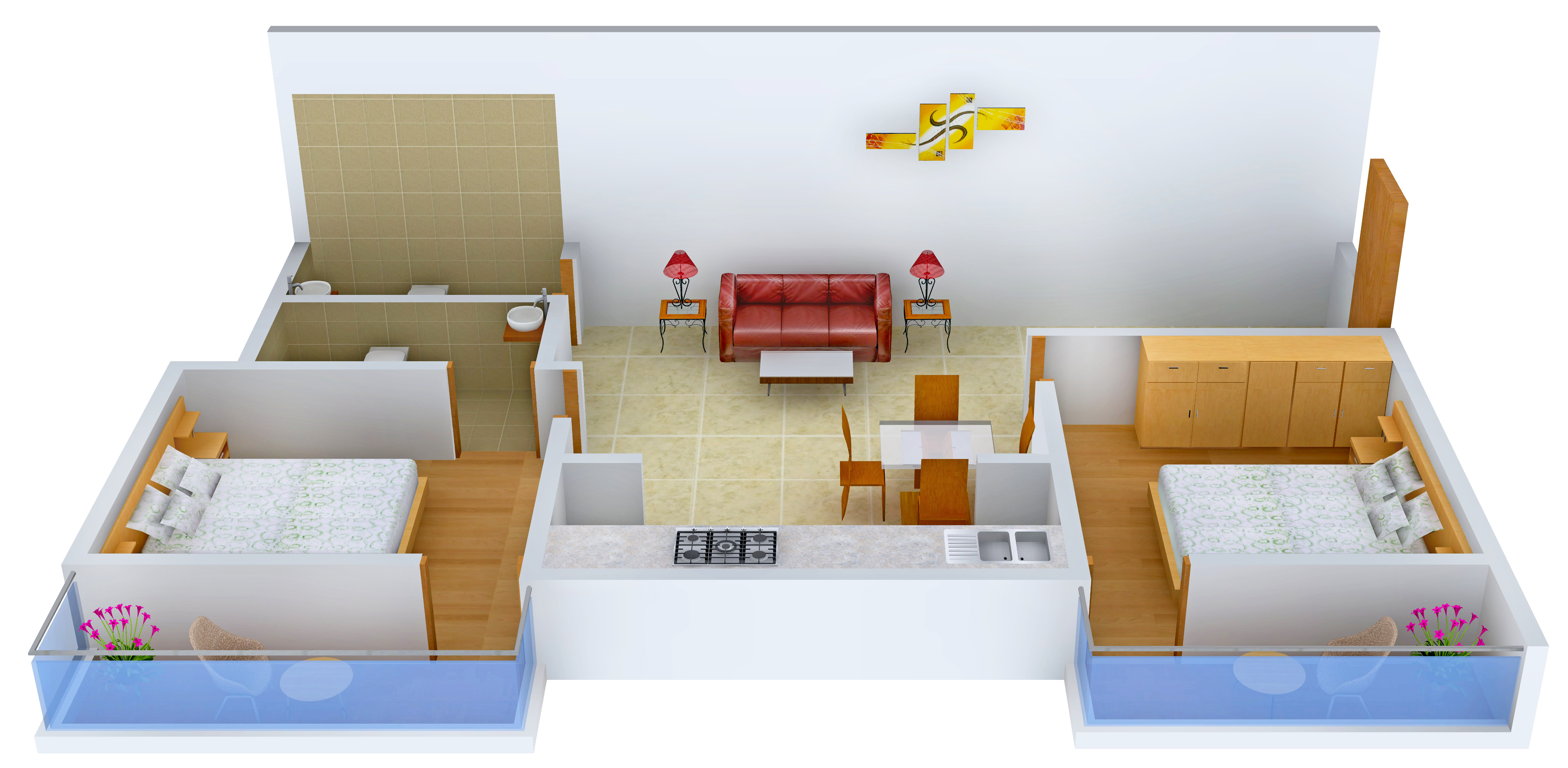 3DFloorPlan of BK Gitanjali Apartment