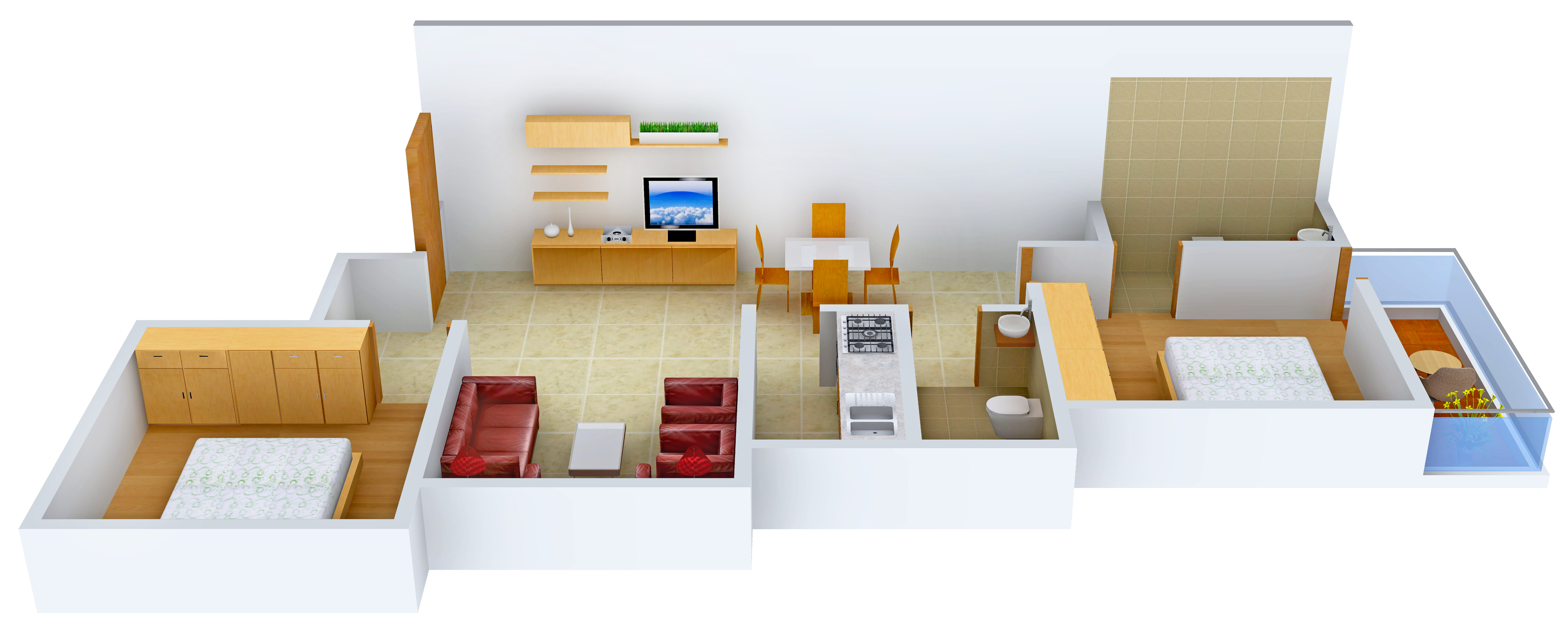 3DFloorPlan of BK Gitanjali Apartment