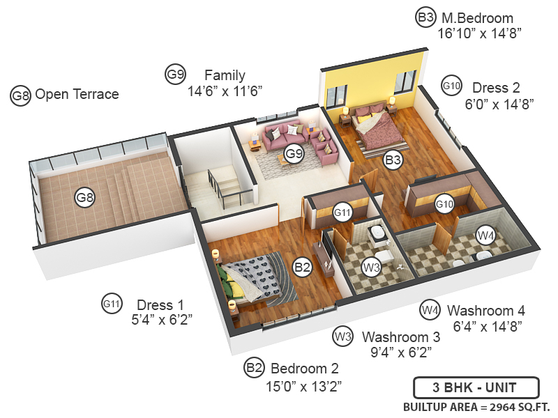 3DFloorPlan of Chaithanya Samarth