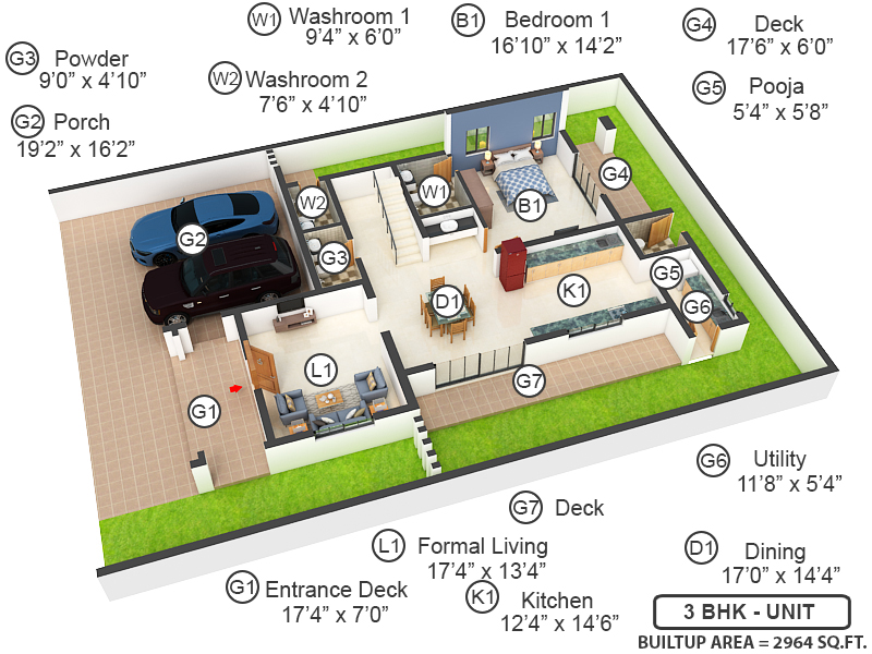 3DFloorPlan of Chaithanya Samarth