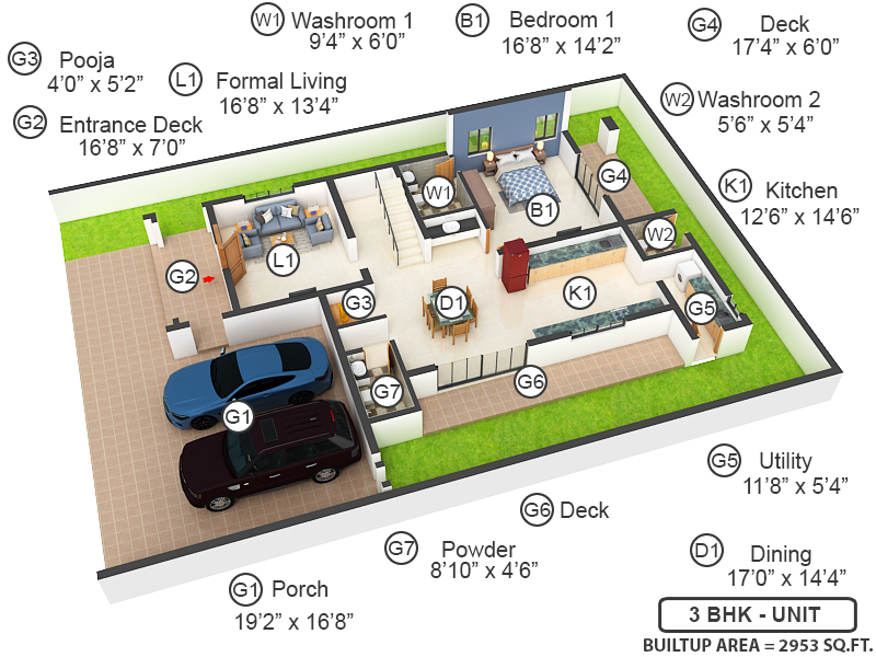 3DFloorPlan of Chaithanya Samarth