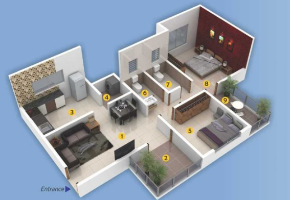 3DFloorPlan of RR Akshay Heights