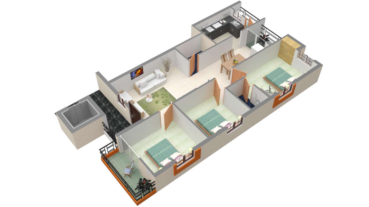 3DFloorPlan of Sumangali Bliss