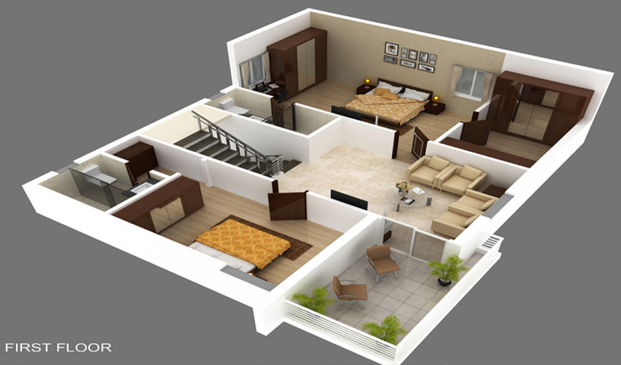 3DFloorPlan of Green Emerald