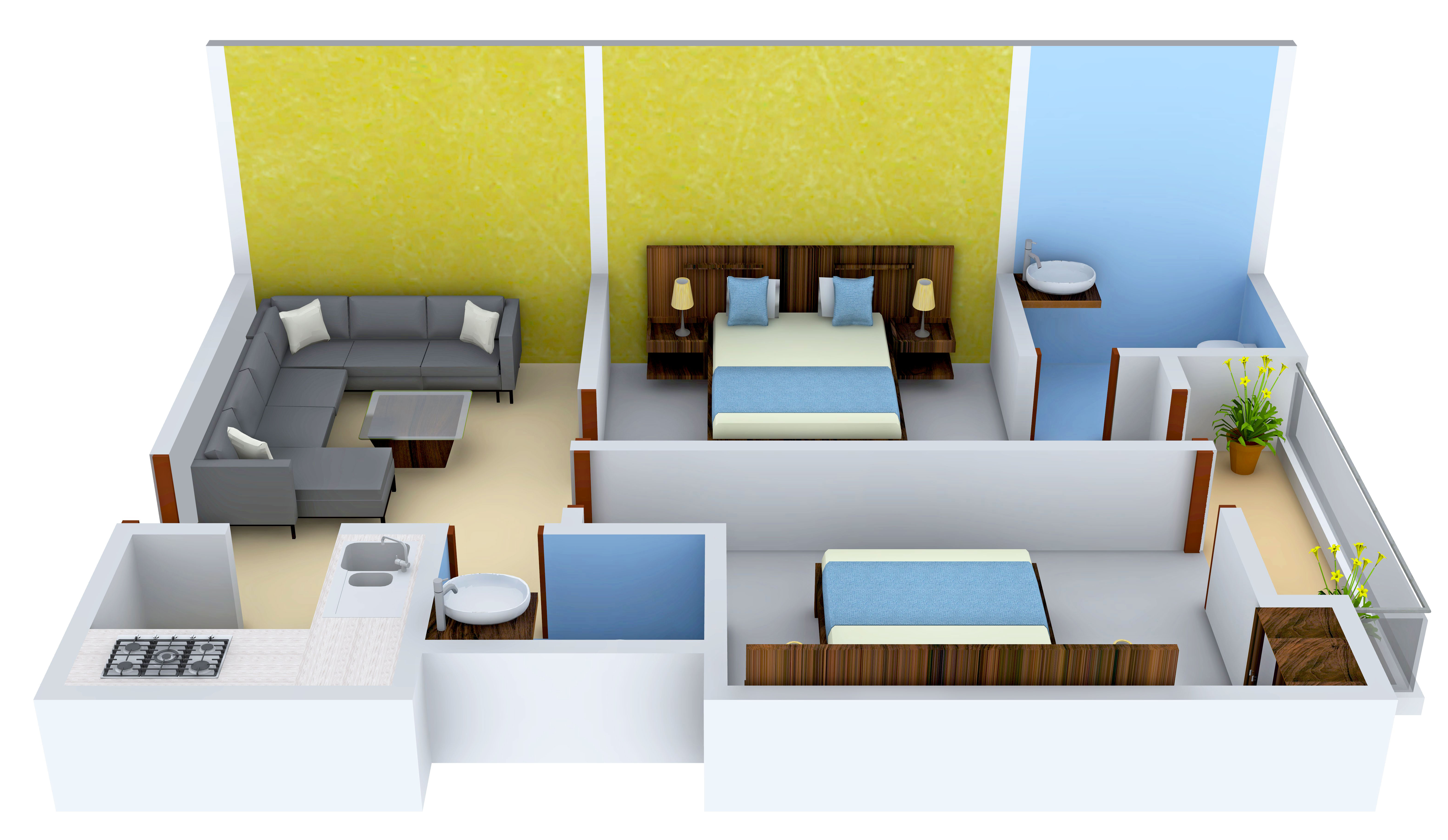 3DFloorPlan of Satyam SBI Residency 2